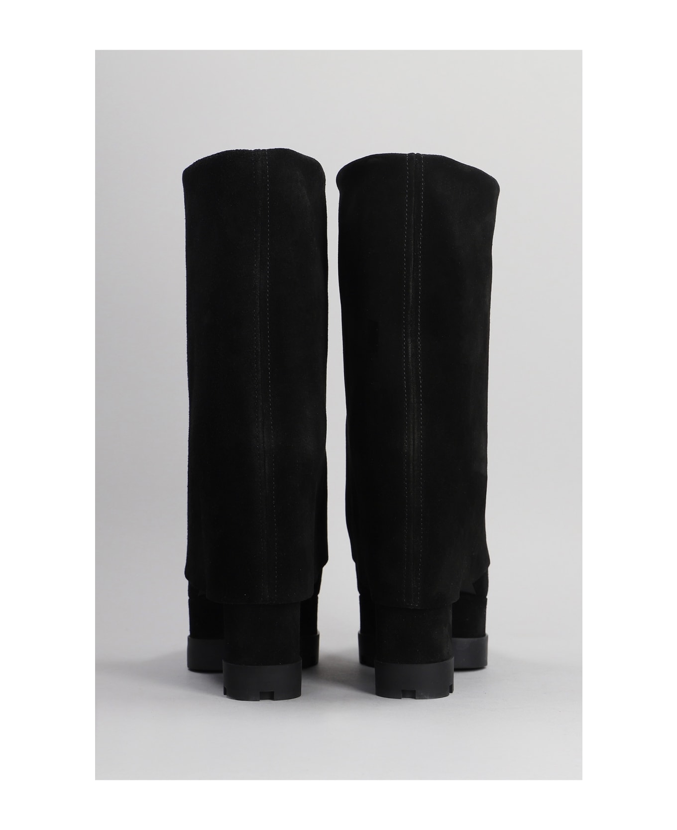 Casadei Nancy High Heels Boots In Black Suede - Black