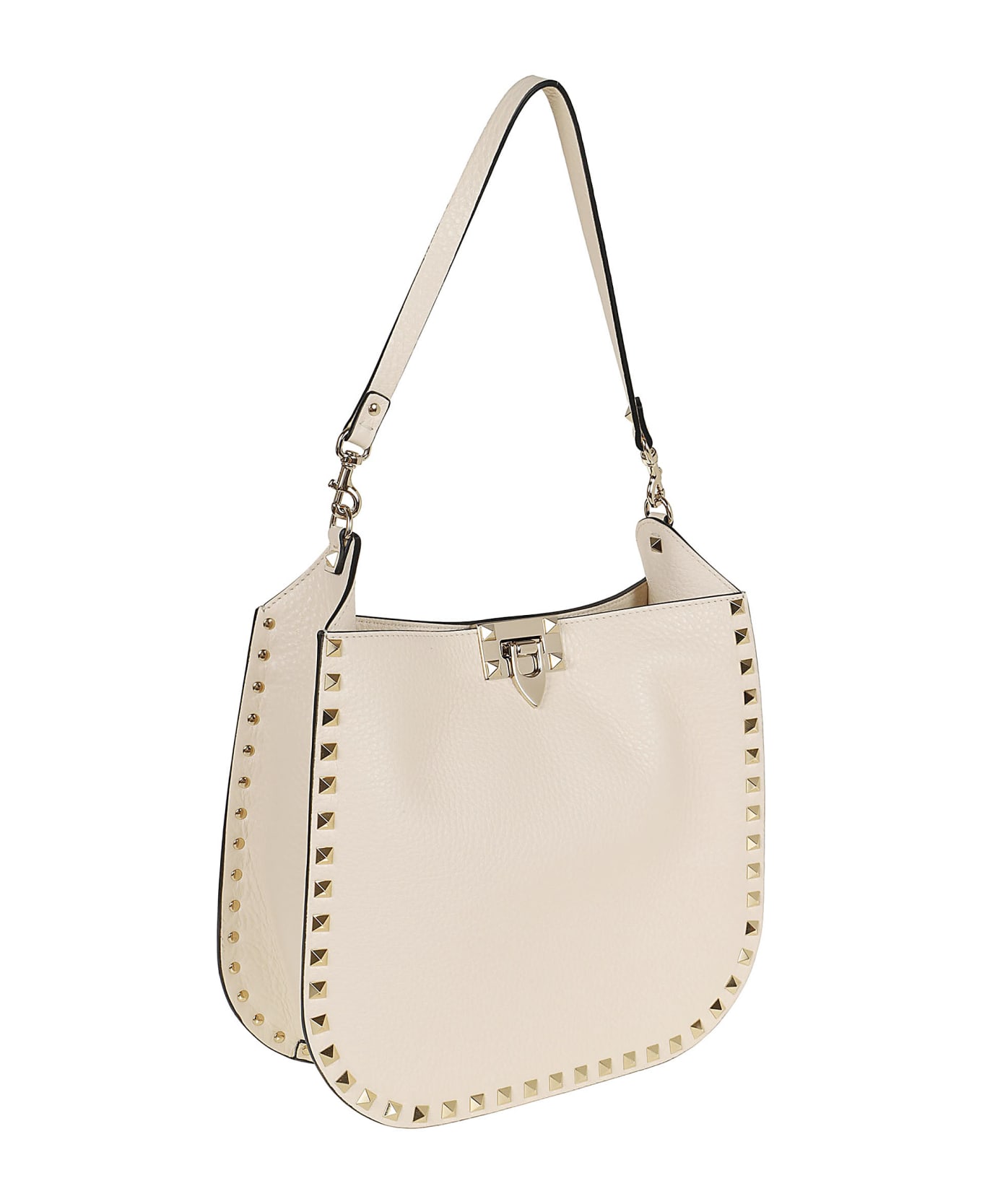 Valentino Garavani Hobo Bag Rockstud - Zfy Light Ivory Multicolor Beige