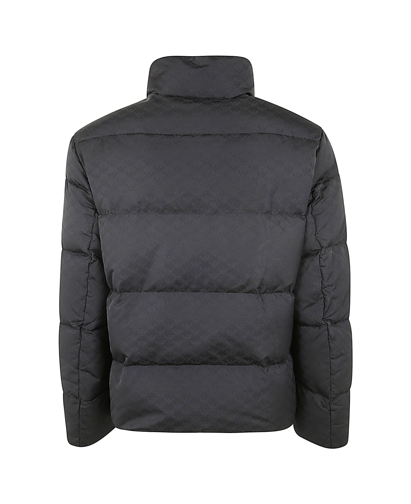 Emporio Armani Down Jacket - Black Jacquard Water