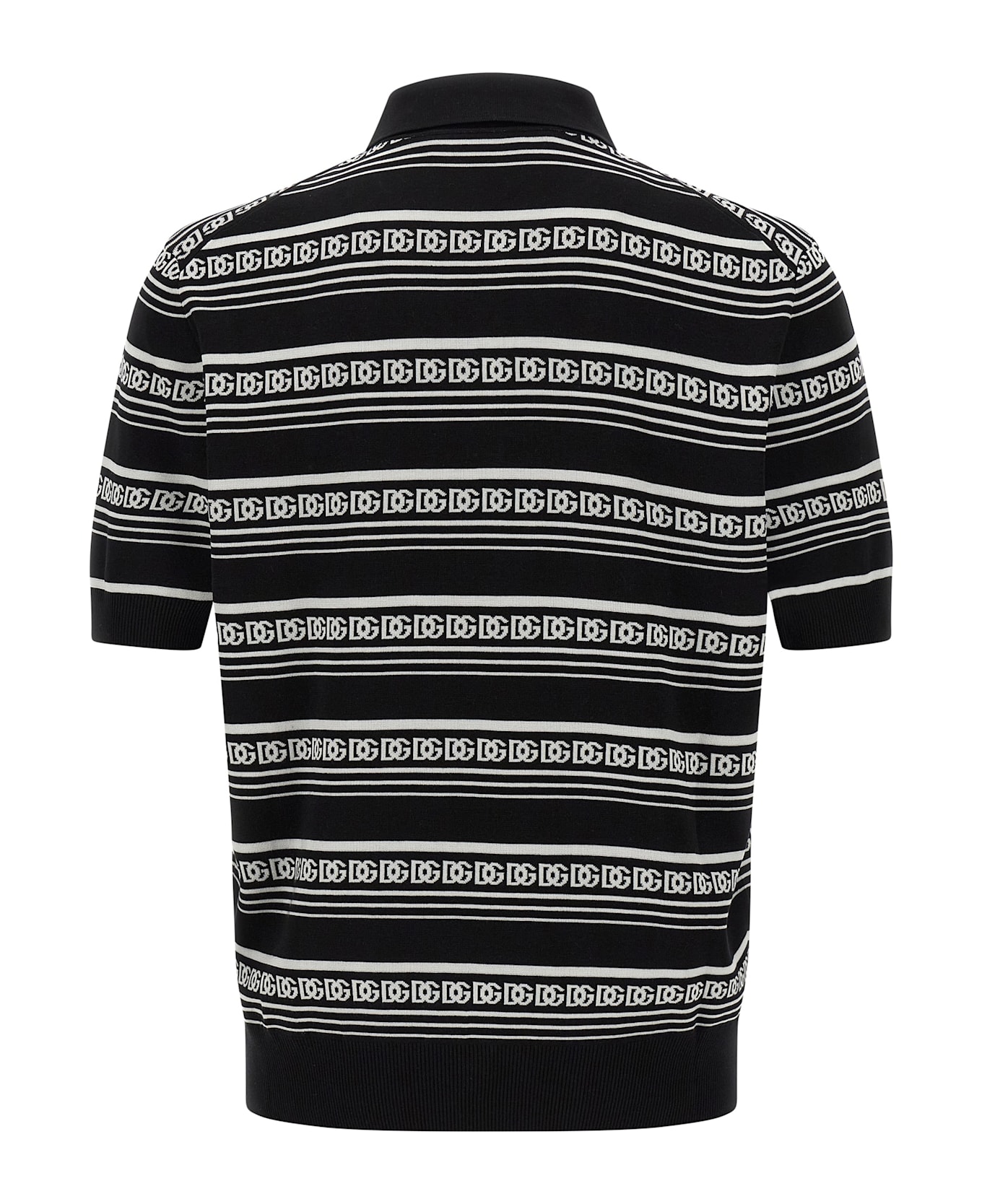 Dolce 
Gabbana Knitted Polo Shirt - White/Black