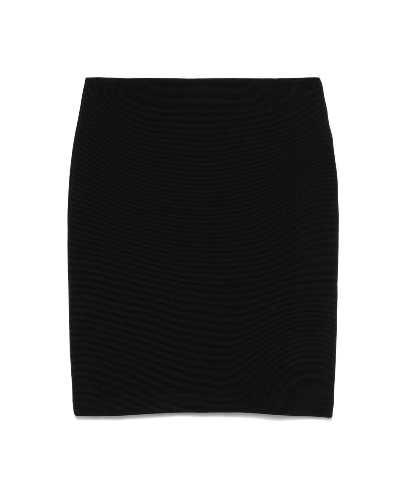 Emporio Armani Cotton Midi Skirt - Black
