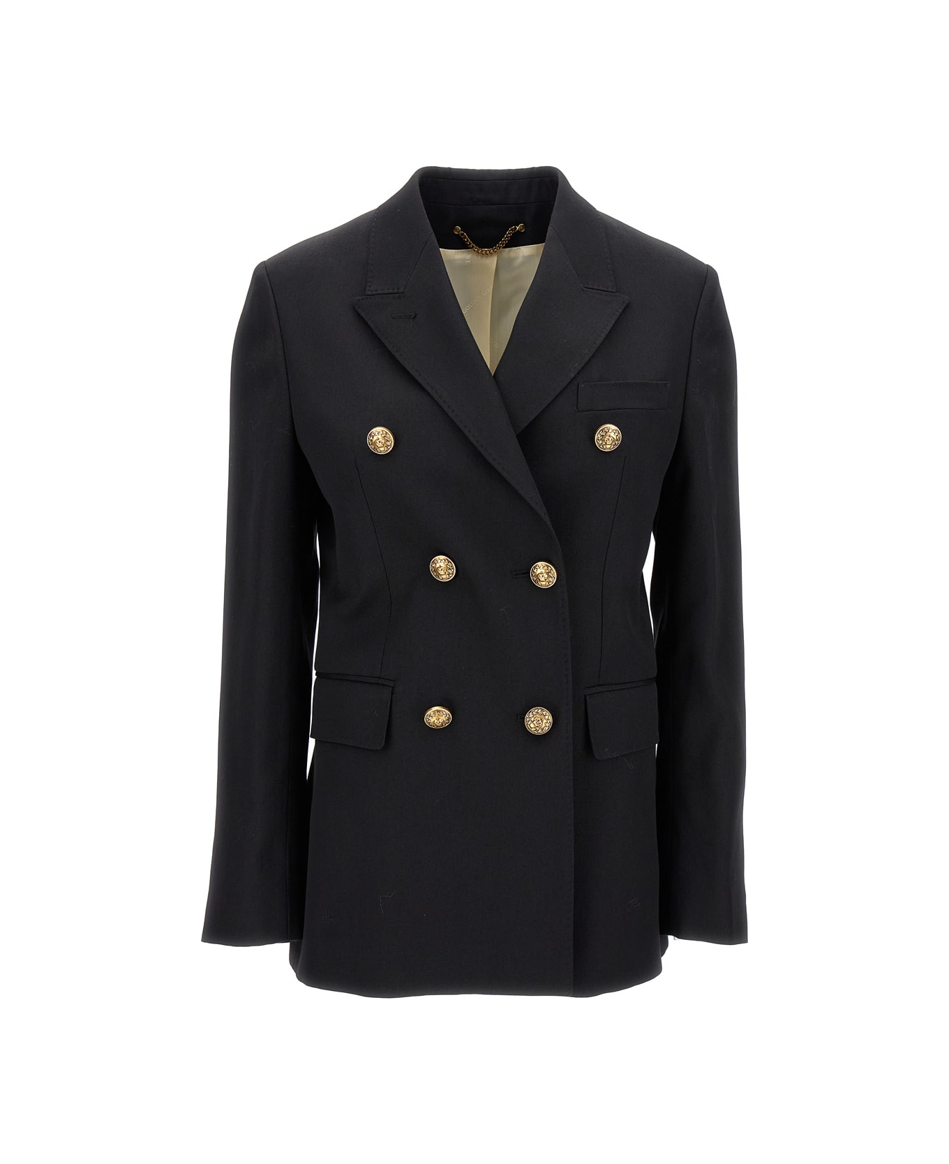 Golden Goose Black Double-breasted Blazer In Virgin Wool Woman - Black