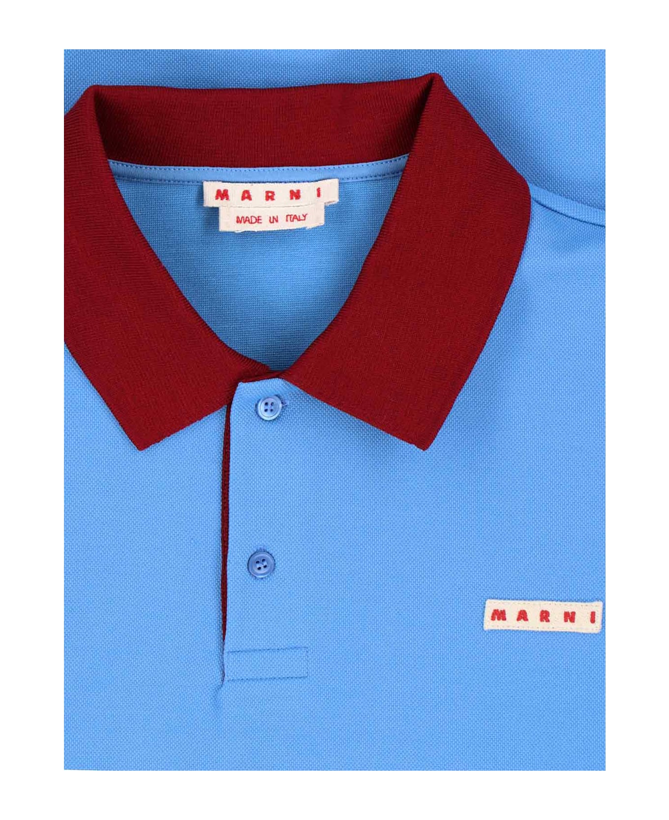 Marni Logo Polo Shirt - Light Blue