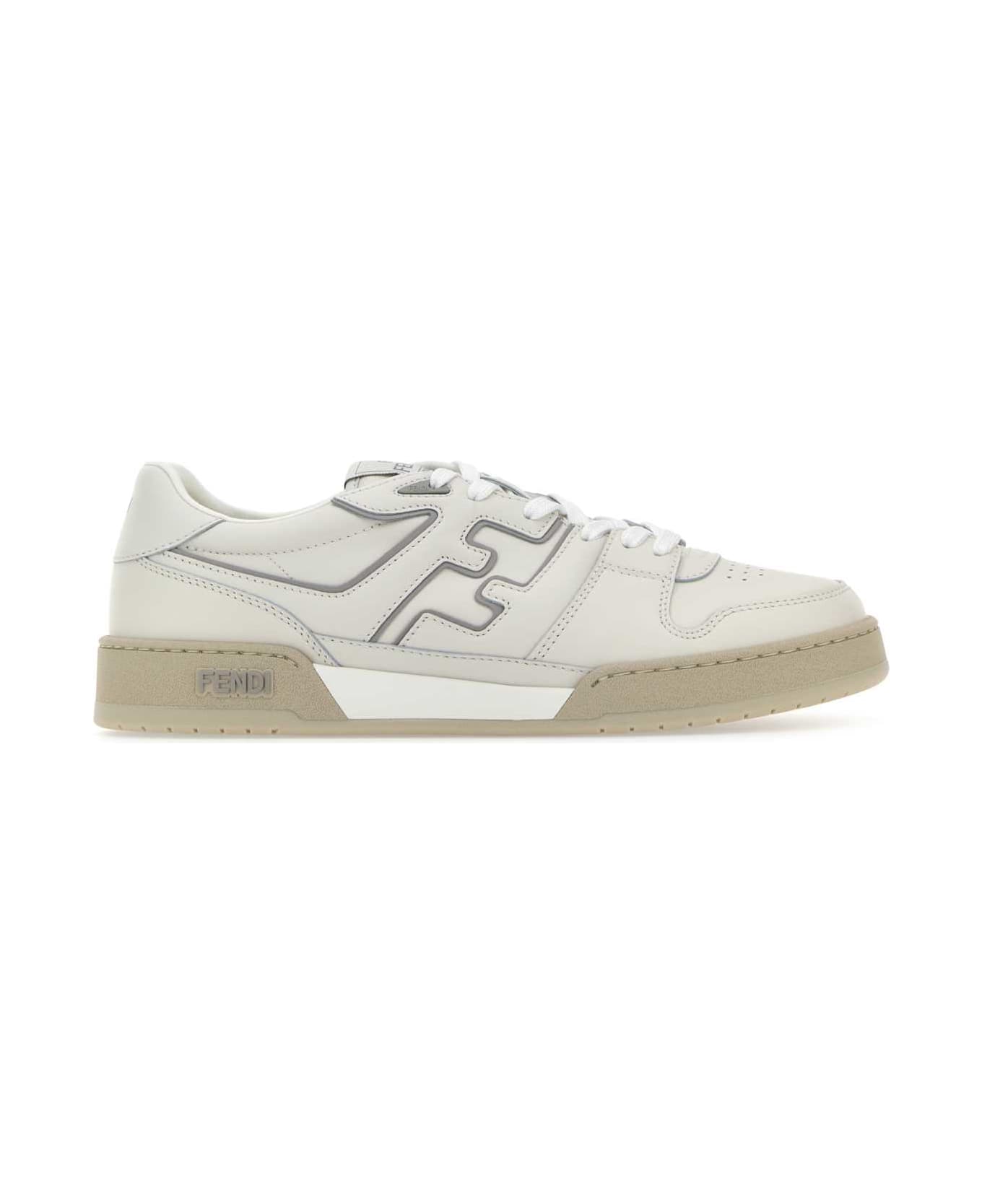 Fendi Two-tone Leather Fendi Match Sneakers - WHITE