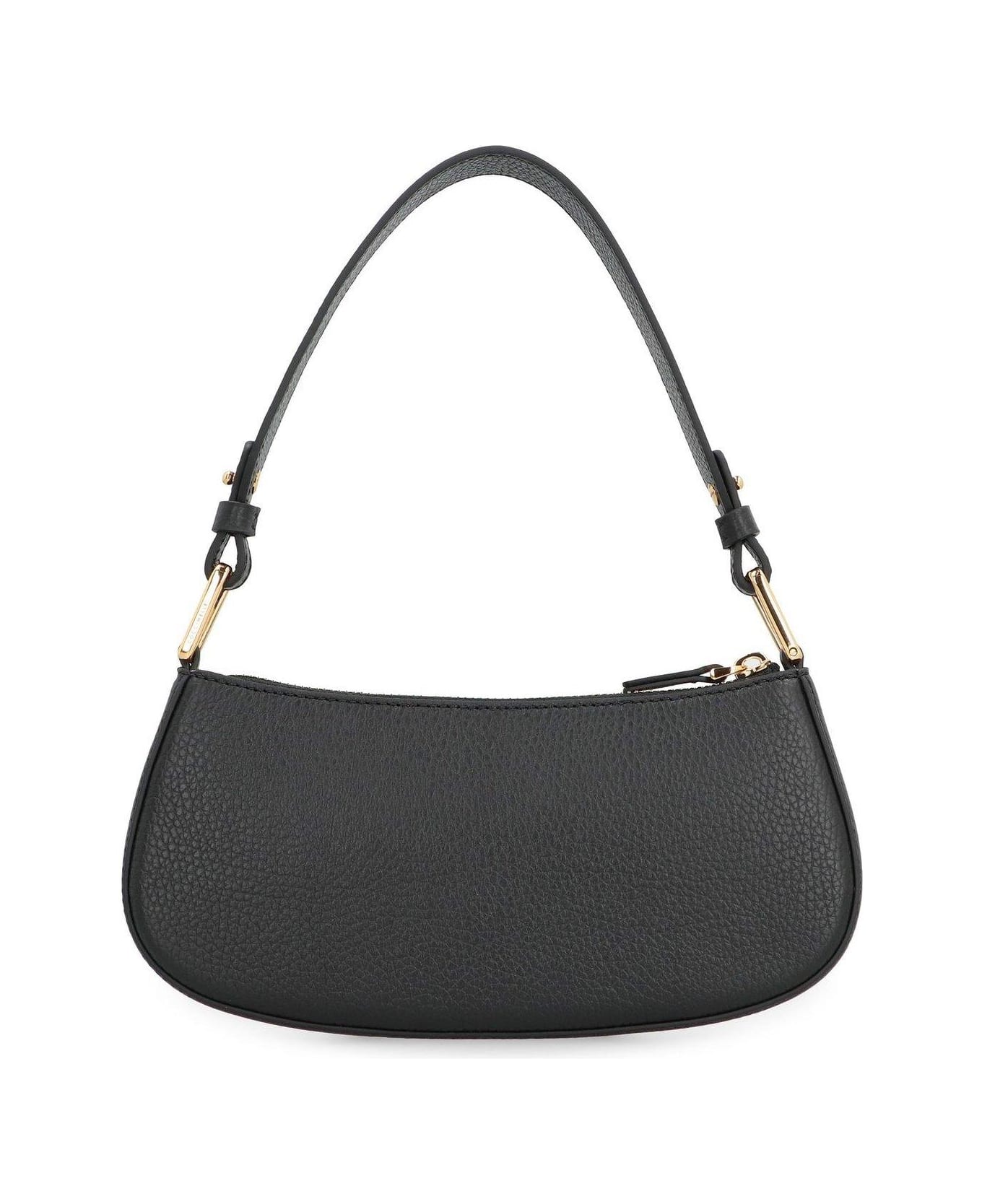 Coccinelle Logo Stamp Zipped Shoulder Bag - Black