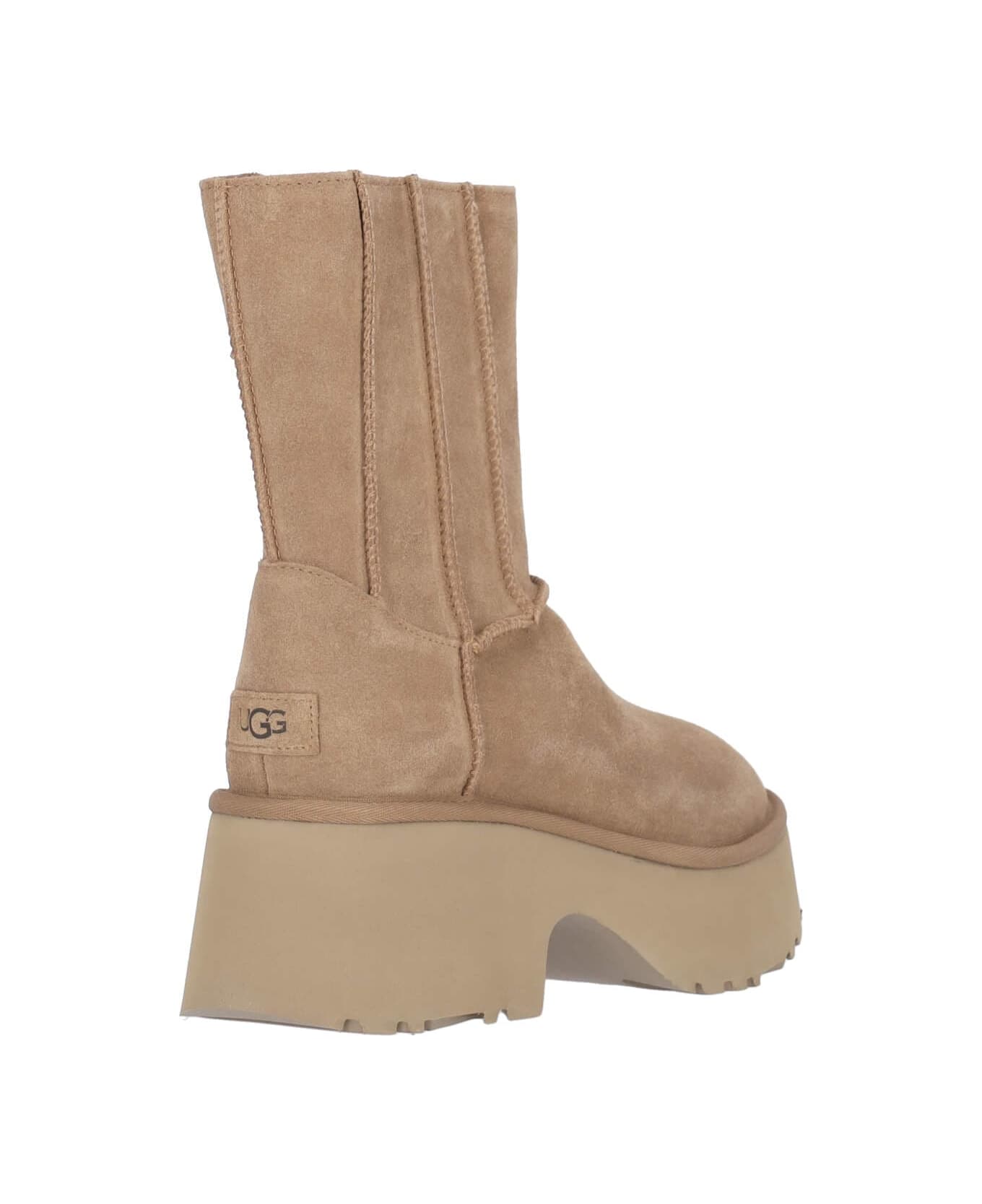 UGG 'classic Twin Seam New Heights' Ankle Boots - Beige