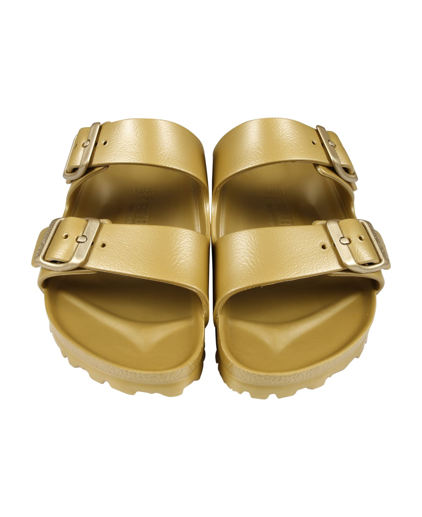 Birkenstock Arizona Eva Gold Sandals For Kids With Logo - Gold シューズ