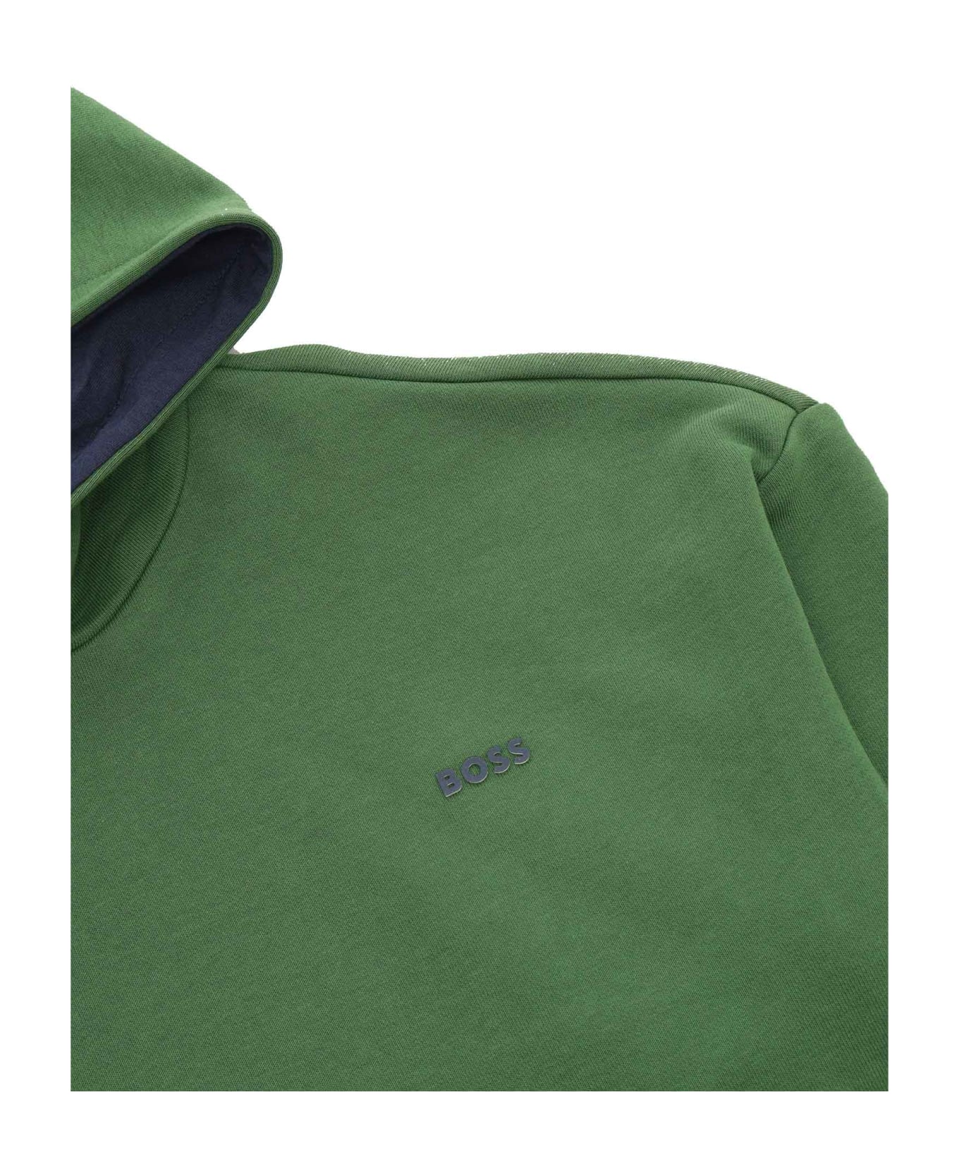 Hugo Boss Green Sweatshirt With Print - GREEN
