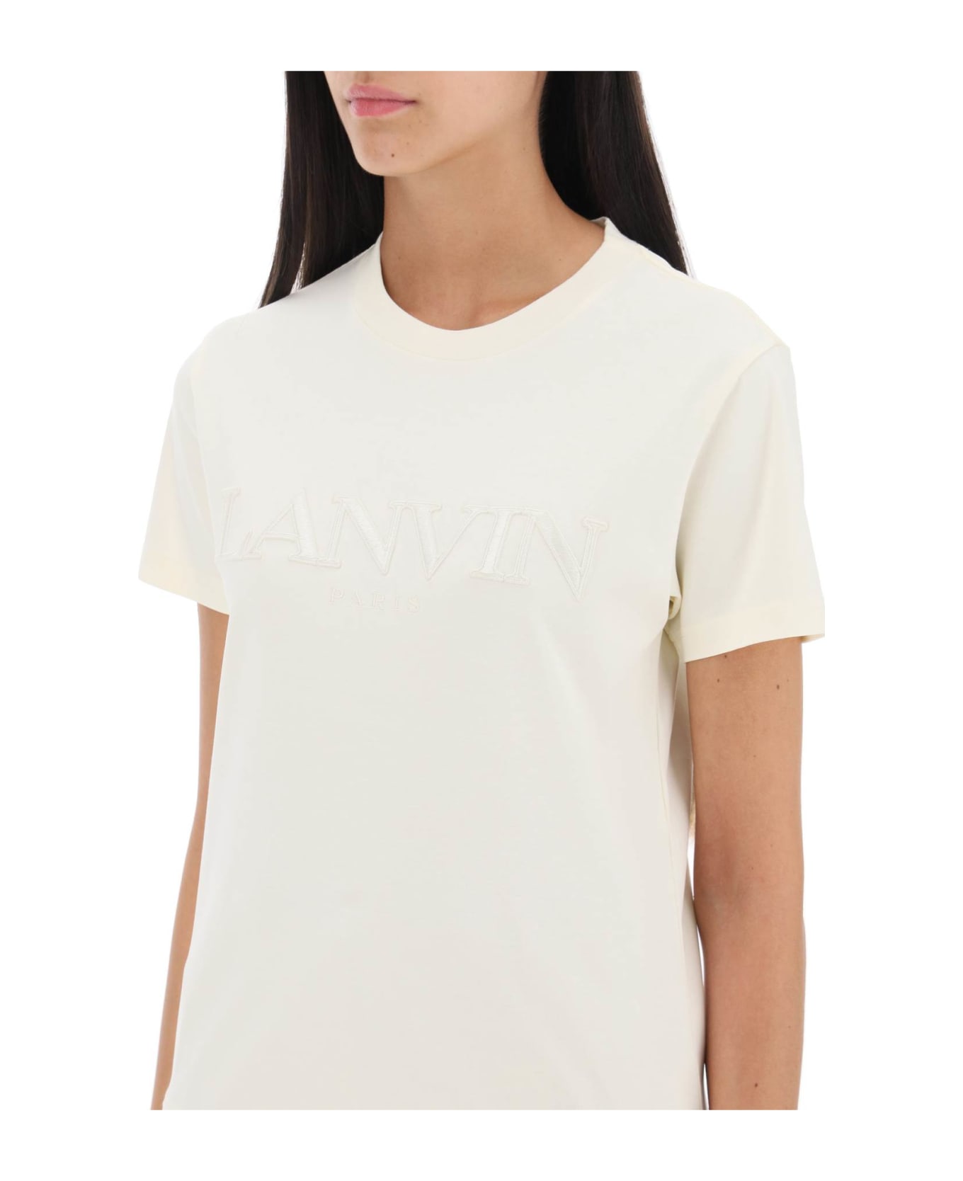 Lanvin Logo Embroidered T-shirt - Crema Tシャツ