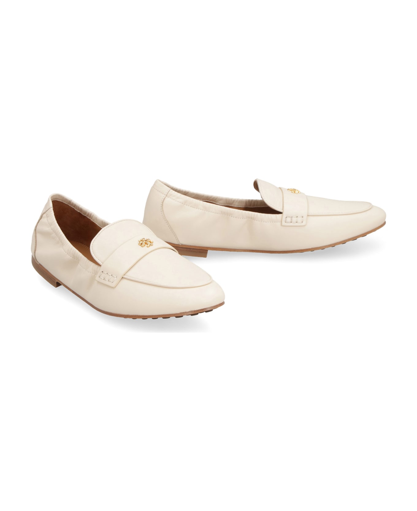 Tory Burch Leather Ballet Loafer - panna