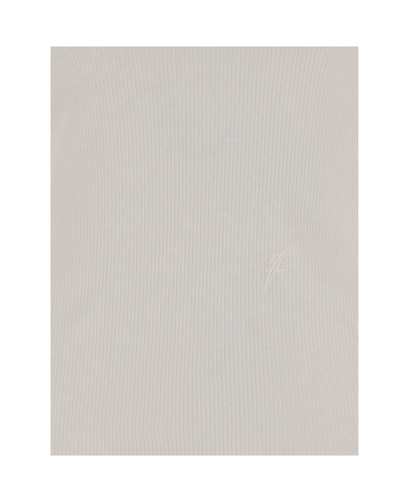 Ferragamo Cotton Top With Shaped Neckline - White