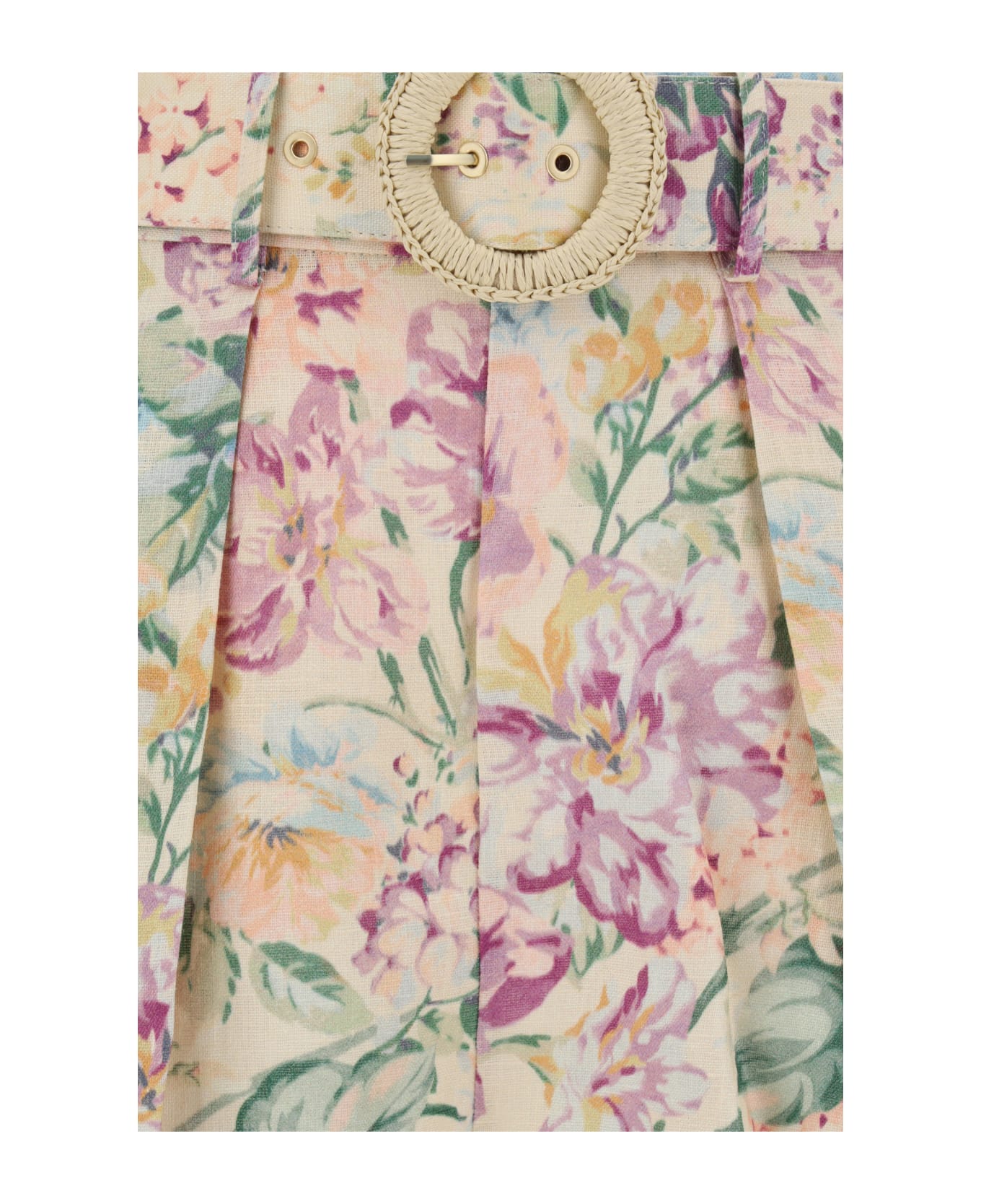 Zimmermann Halliday Tuck Shorts - Multi watercolour floral