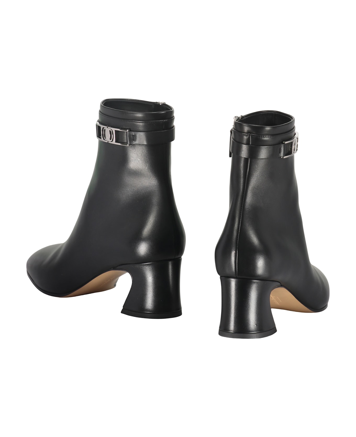 Ferragamo Leather Ankle Boots - black