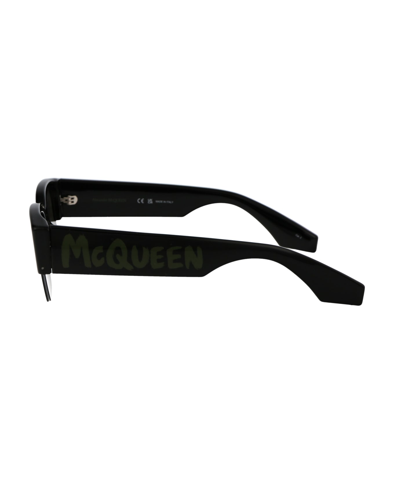 Alexander McQueen Eyewear Am0405s Sunglasses - 002 BLACK BLACK GREEN