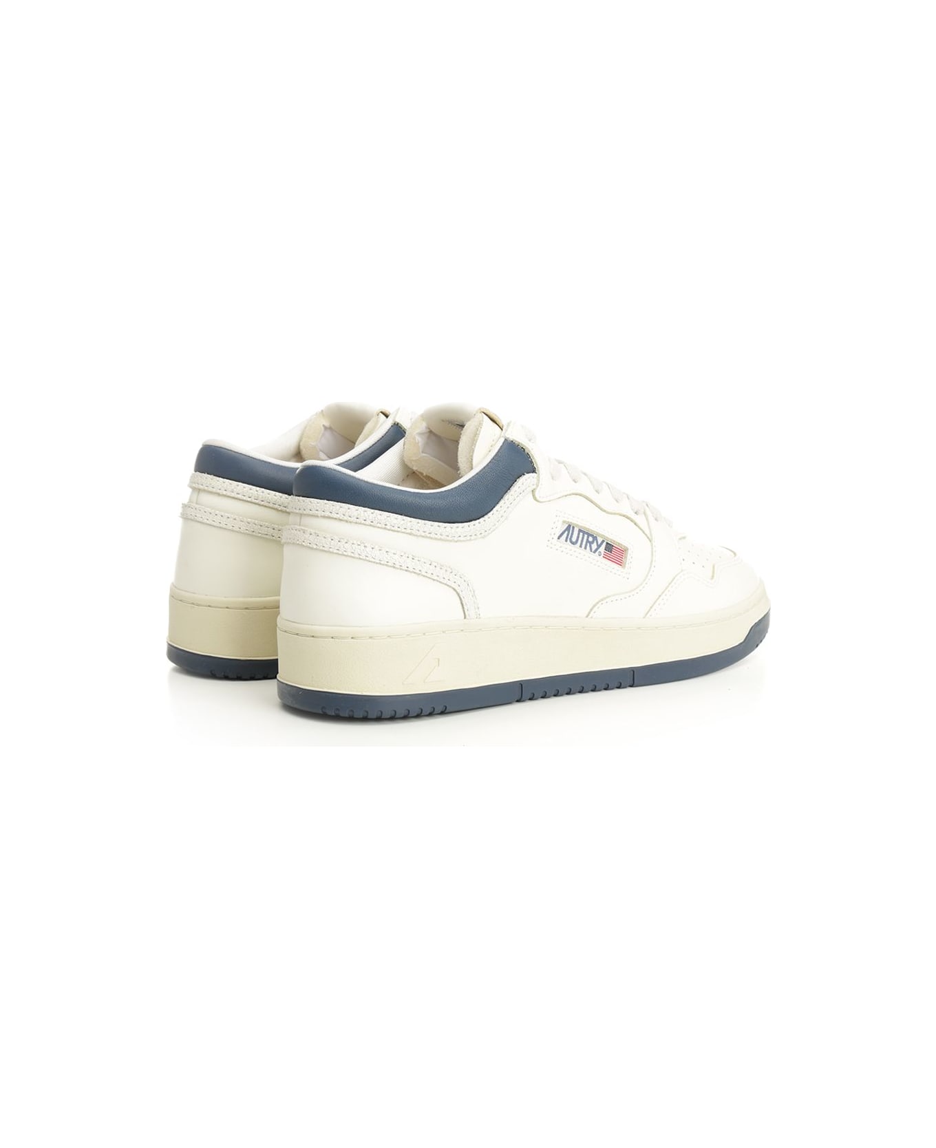 Autry Med-way Mid Man Ek04 Leat/crack Mount/marsh - White