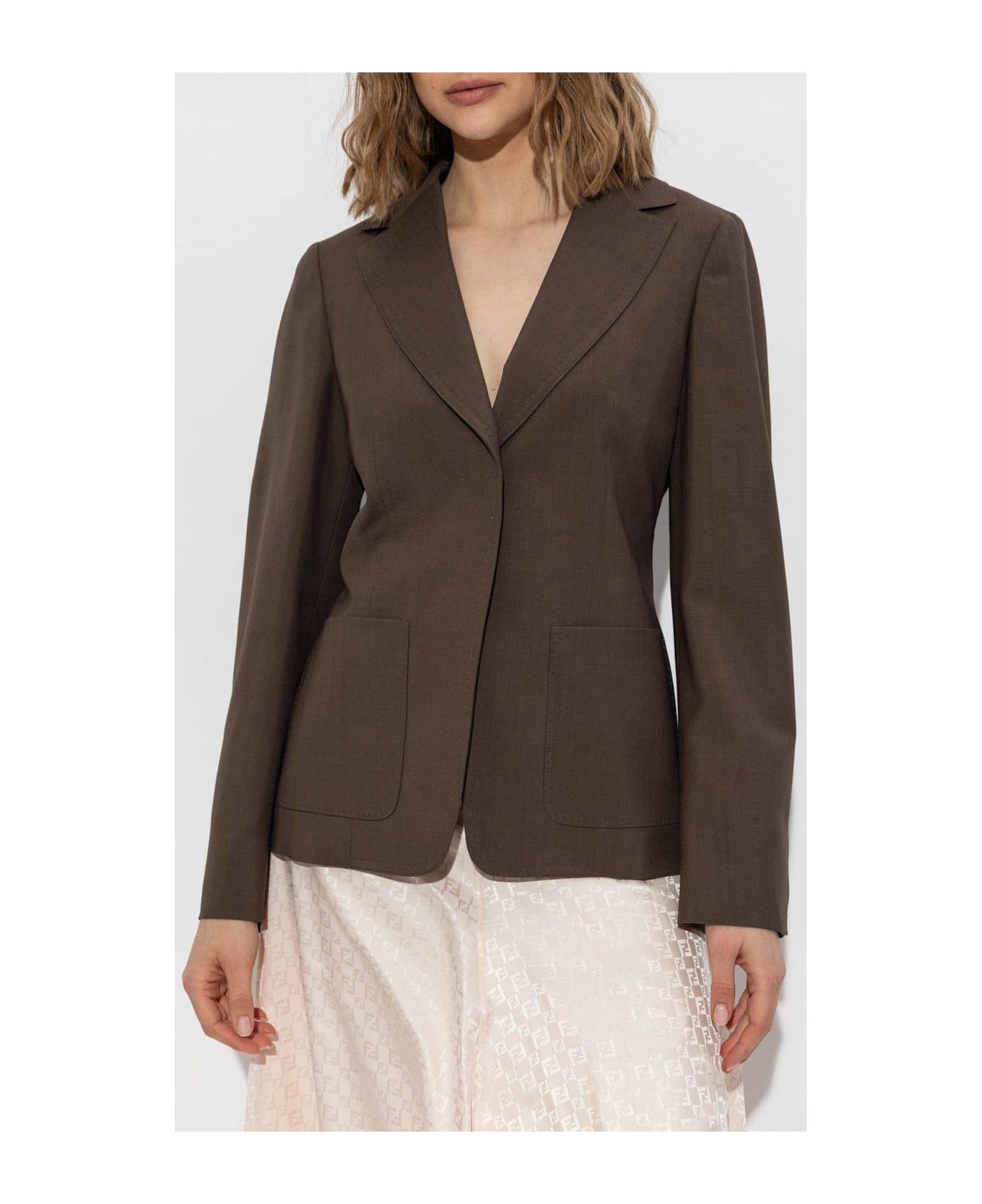 Fendi Single-breasted Tailored Blazer - Rxg Cedar