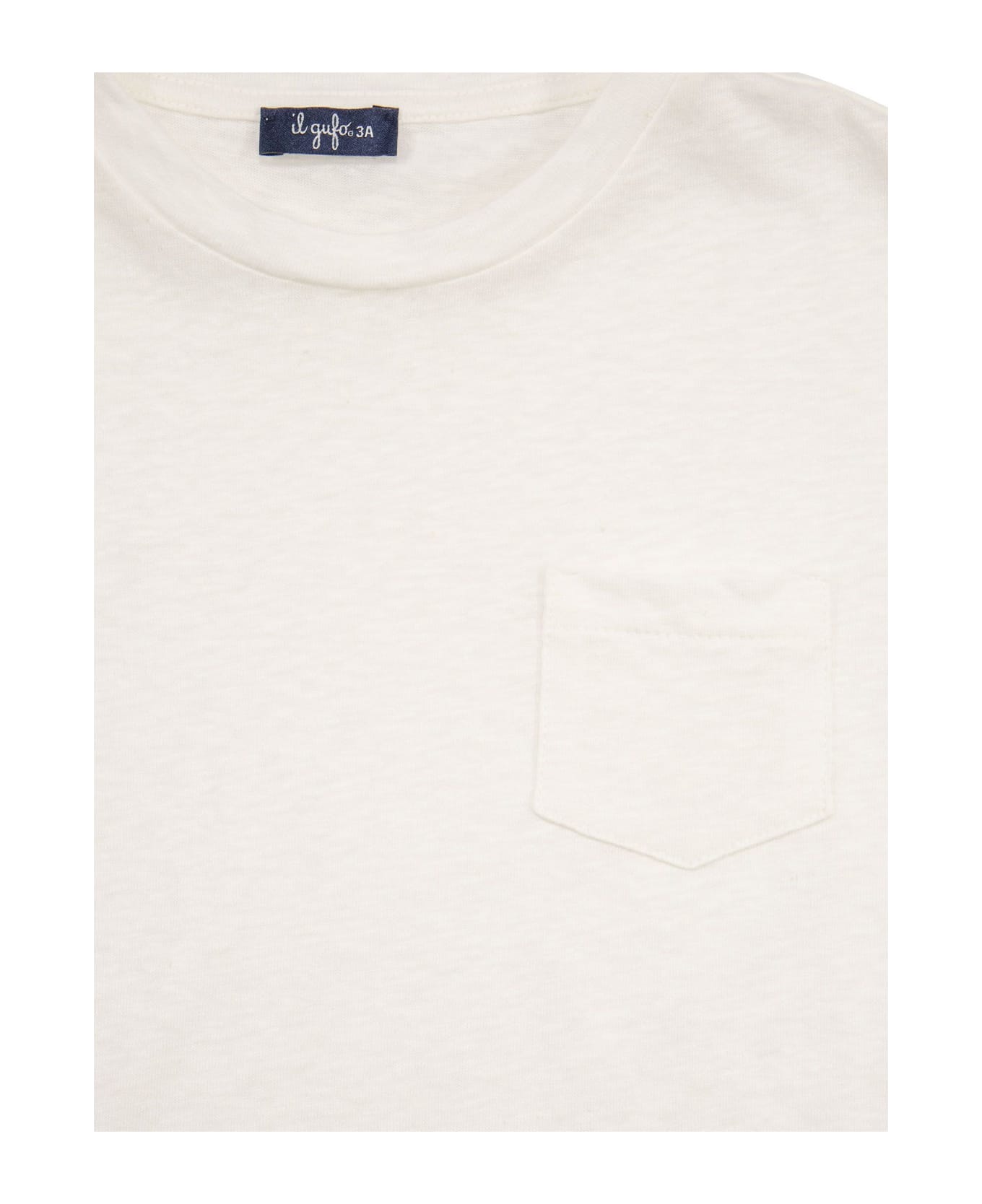 Il Gufo White Cotton And Linen T-shirt - Milk