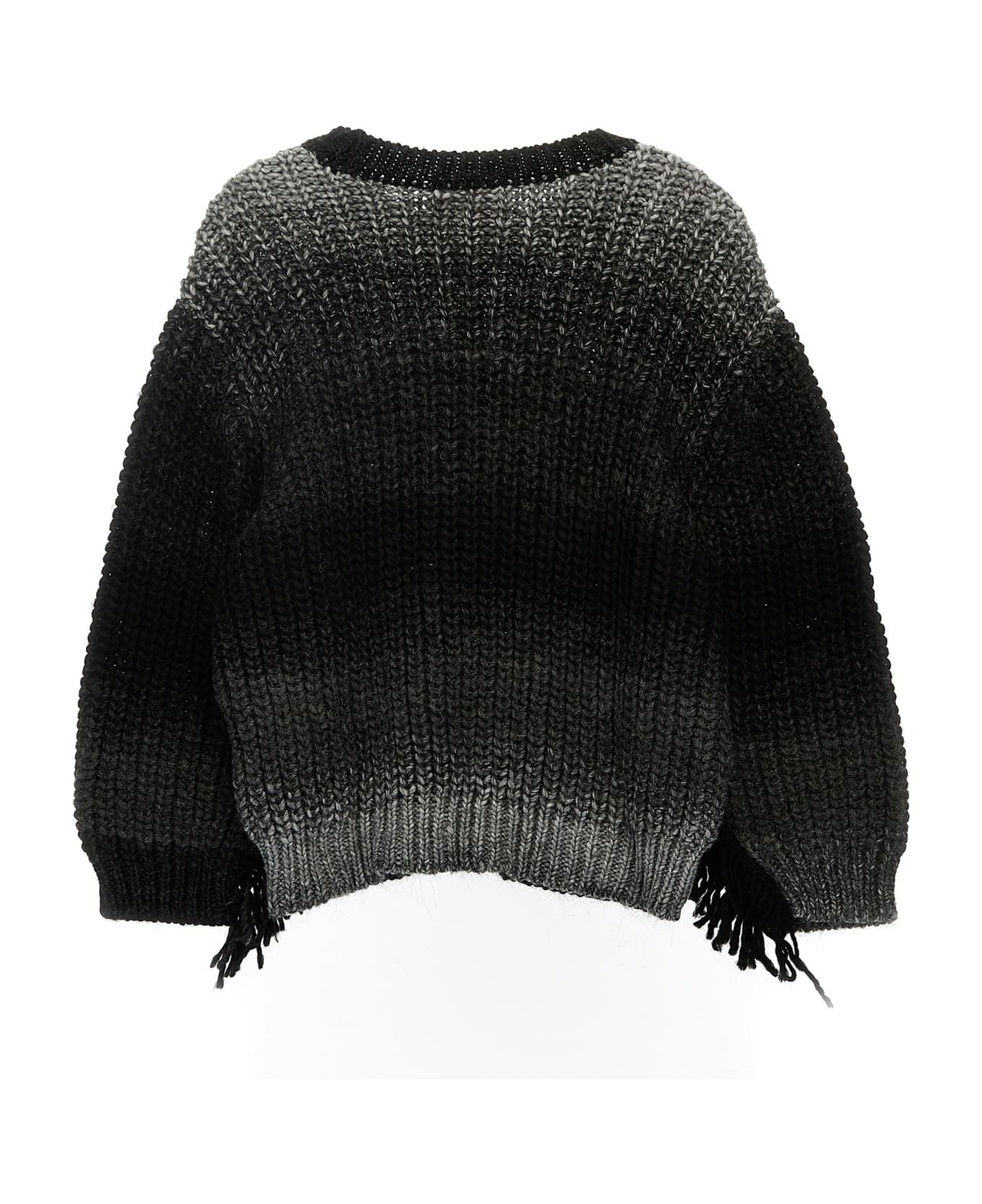 Douuod Fringed Sweater - Gray ニットウェア＆スウェットシャツ
