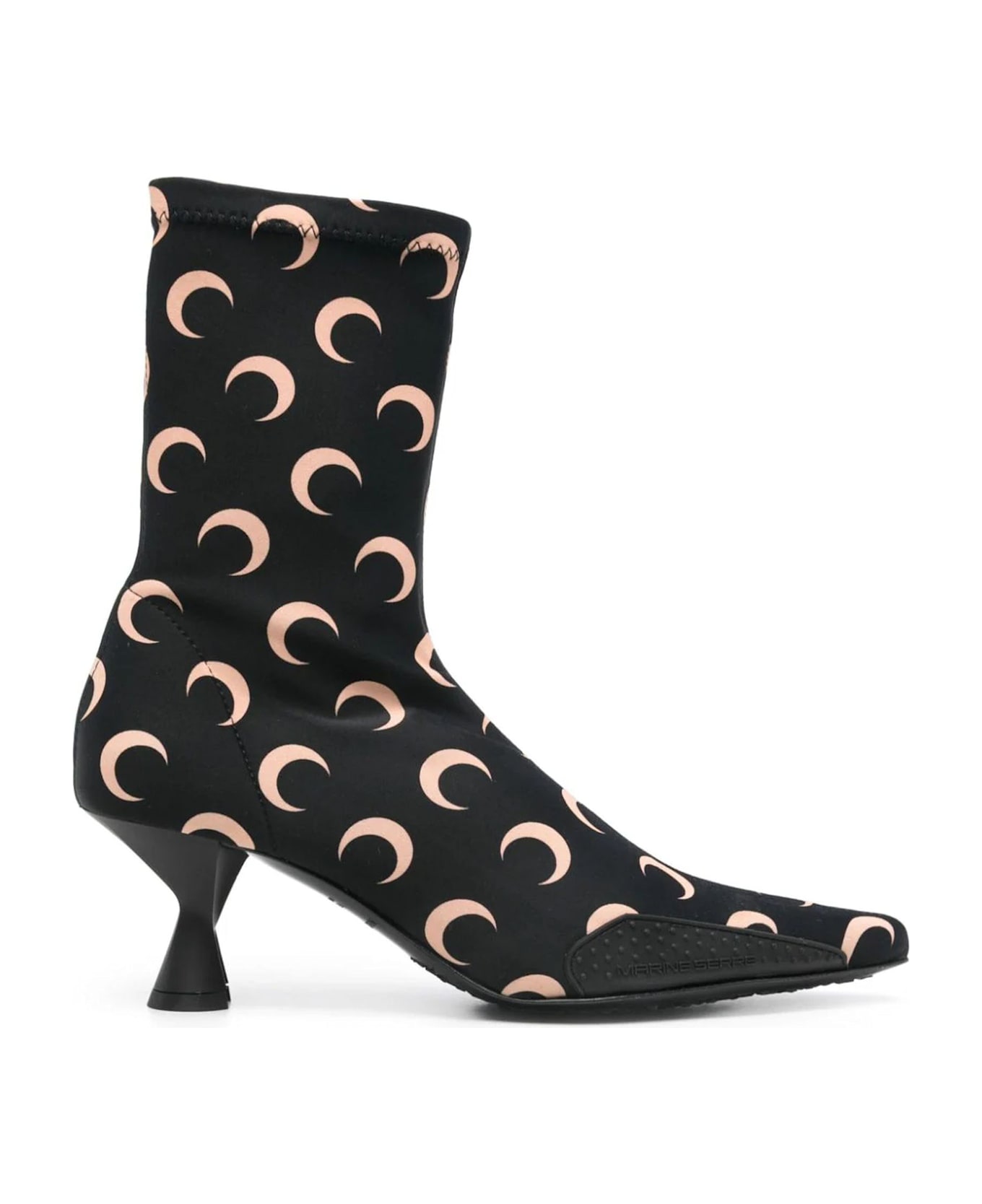 Marine Serre 60mm Moon-printed Jersey Boots - Black