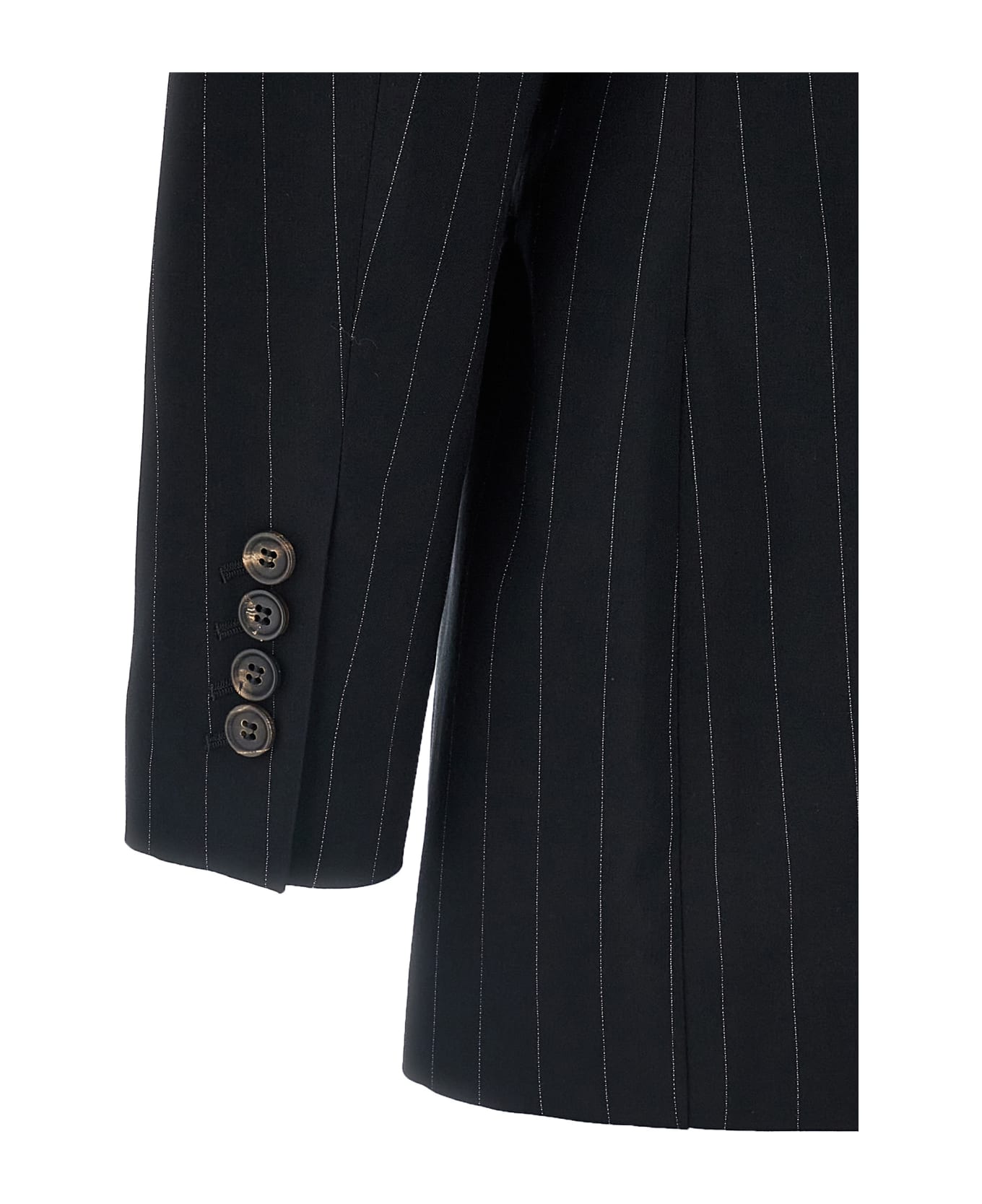 Brunello Cucinelli Pinstriped Double-breasted Blazer - Black  