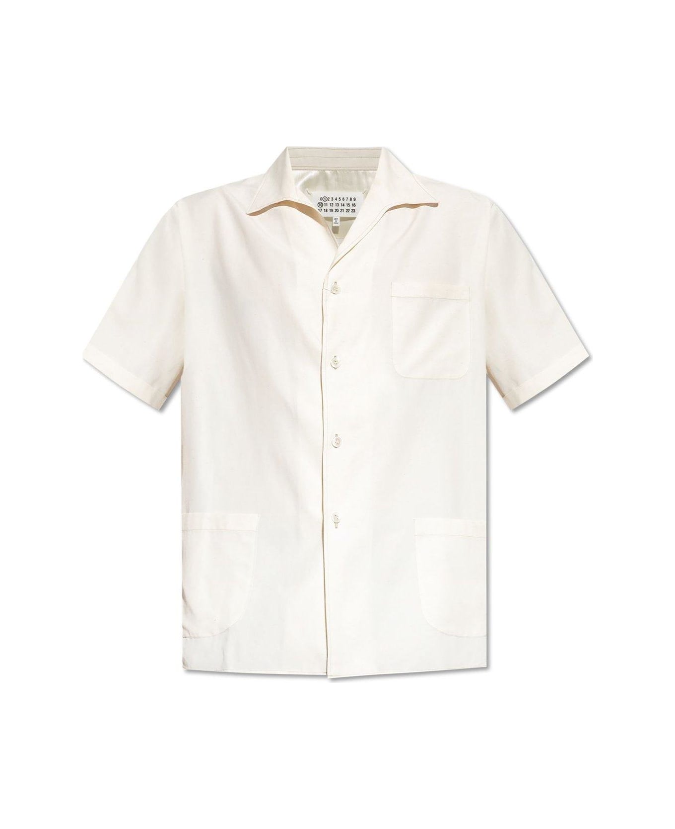 Maison Margiela Short-sleeved Straight Hem Shirt - beige