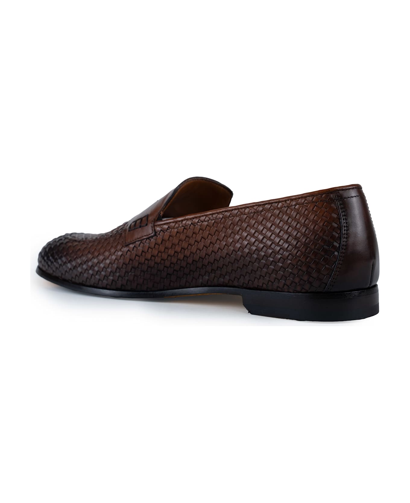 Doucal's Woven Leather Moccasins - Braidy cuoio+f.do t.moro