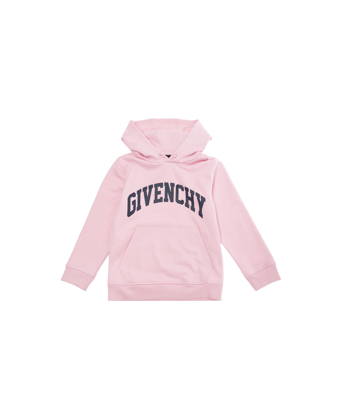 Givenchy Pink Hoodie With Logo Lettering In Cotton Boy - Pink