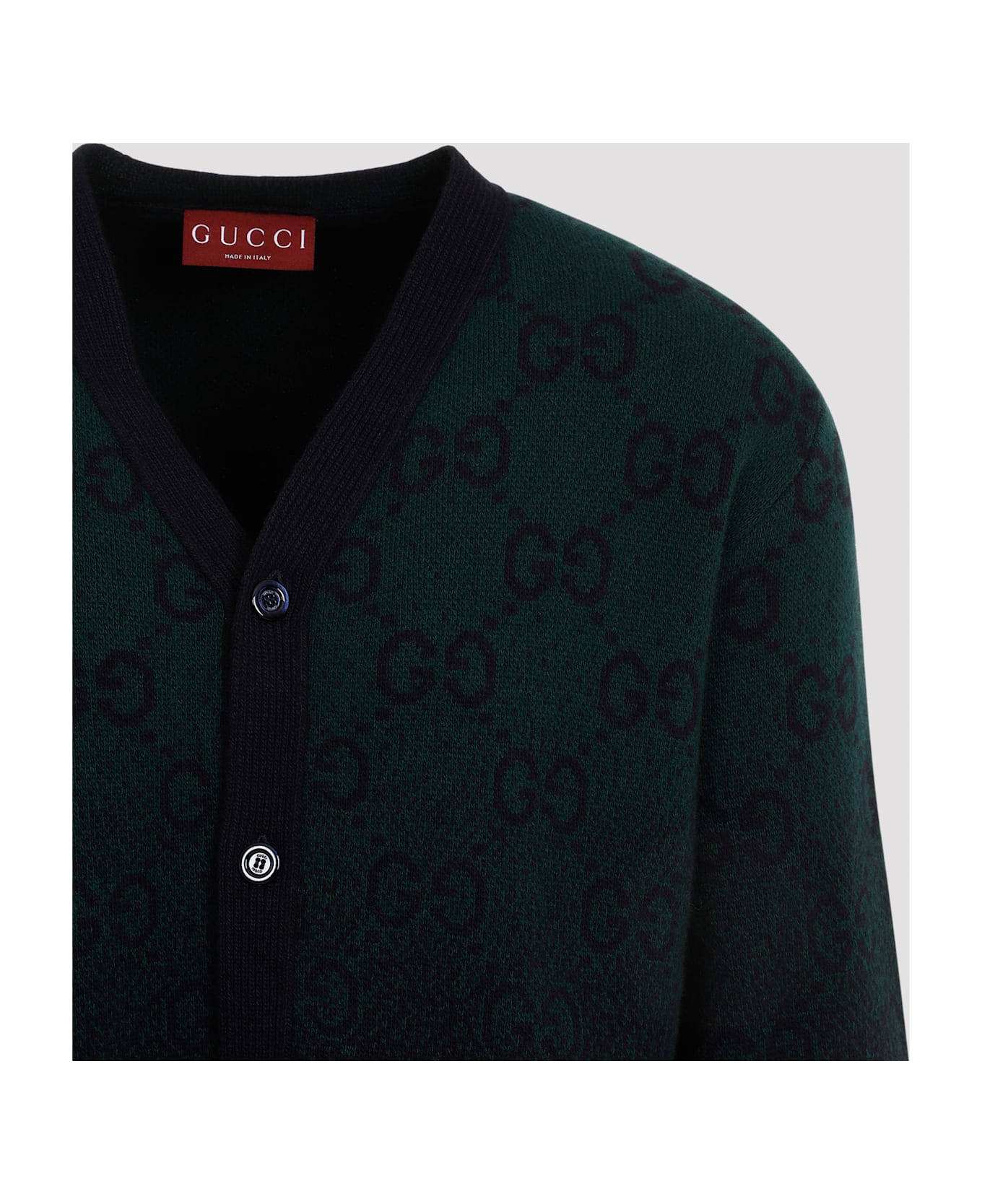 Gucci Wool Cardigan - Green Navy