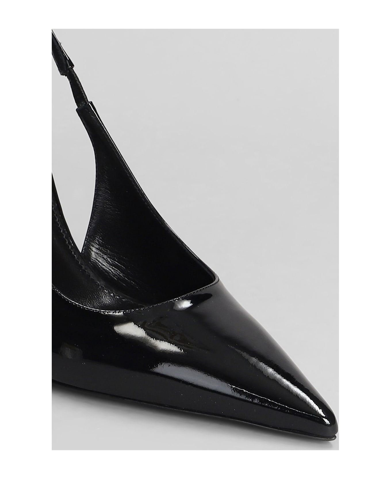 Paris Texas Lidia Slingback Pumps In Black Patent Leather - black