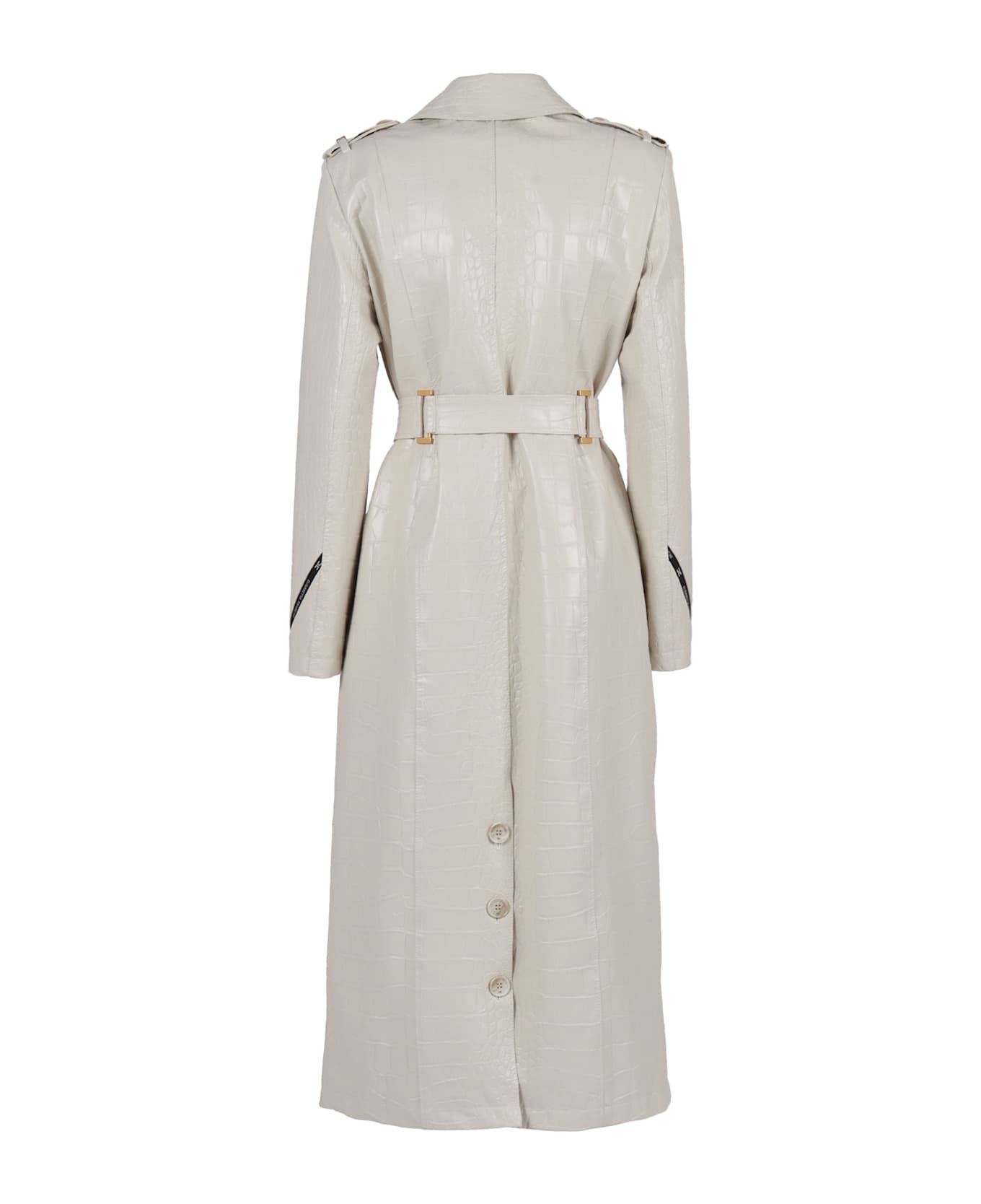 Elisabetta Franchi Women's Dust Coat With Belt - WHITE