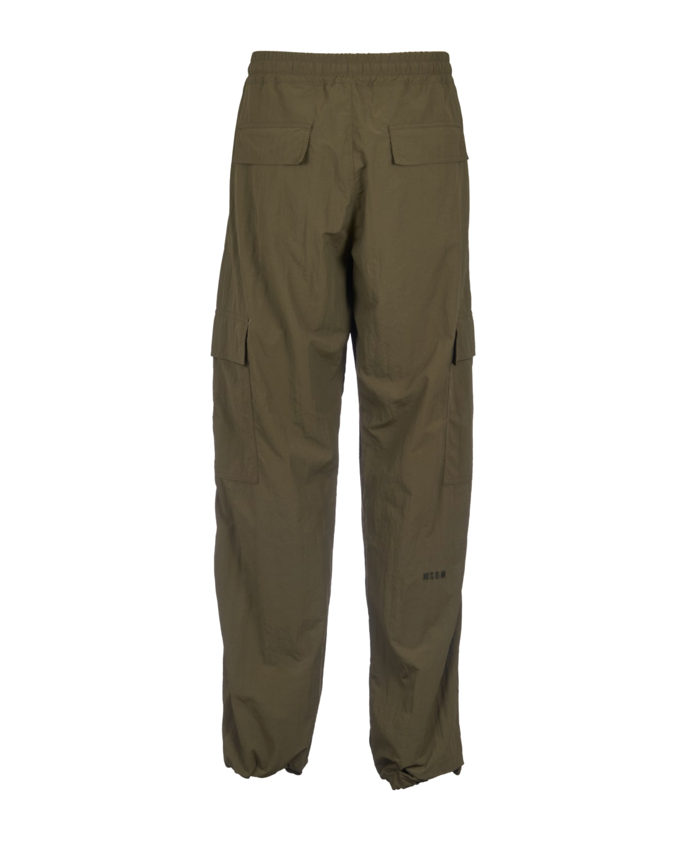 MSGM Cargo Lace-up Trousers - Green ボトムス