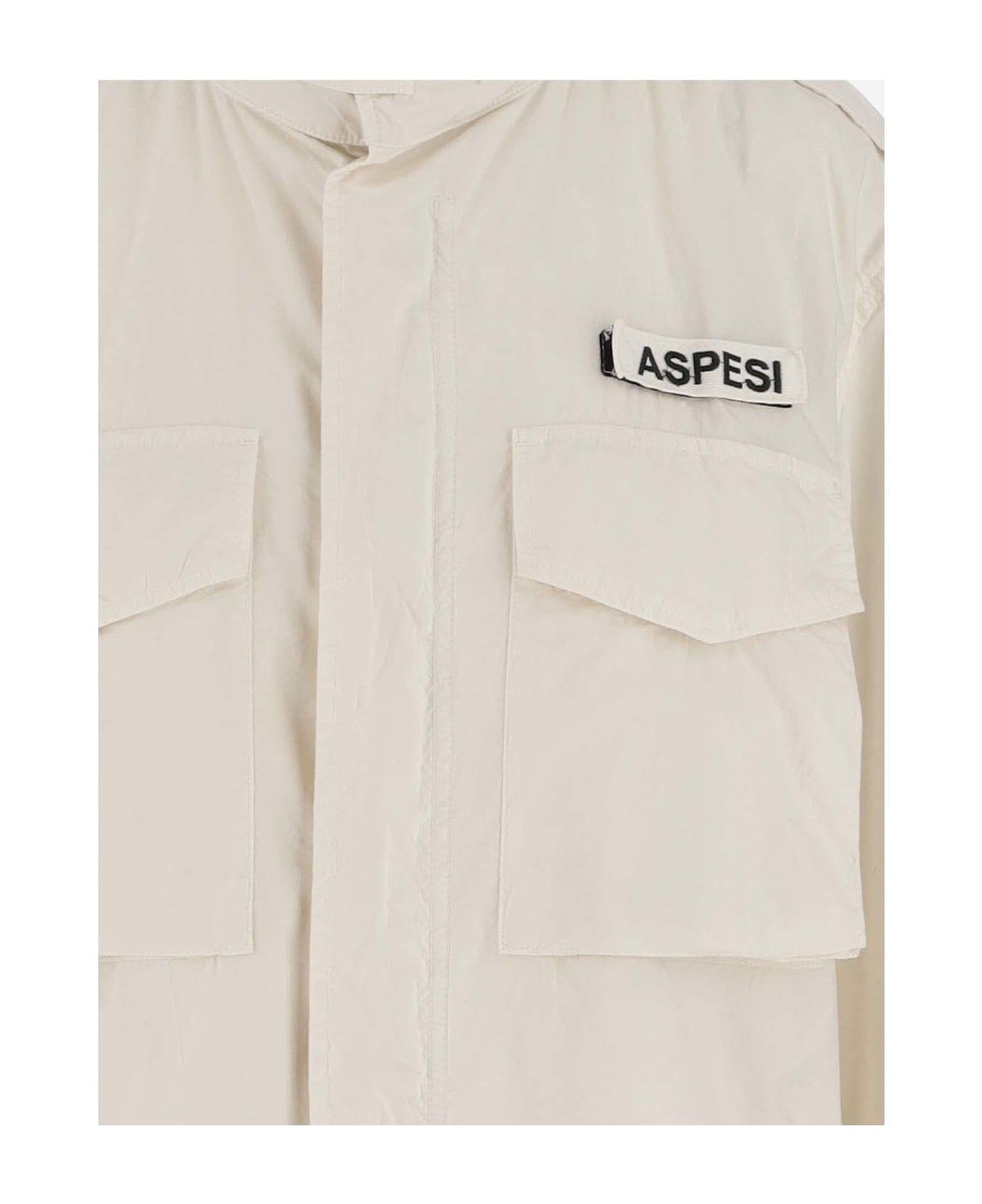 Aspesi Cotton Jacket With Logo - Ivory