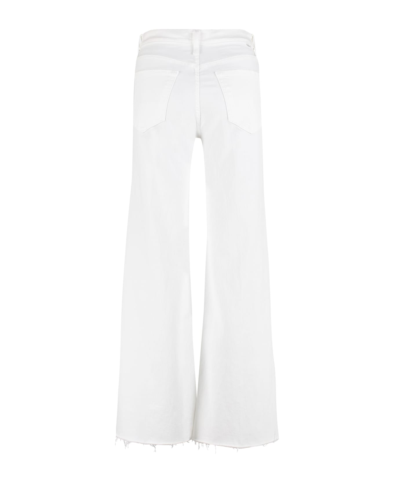 Mother The Tomcat Roller Fray Wide Jeans - White