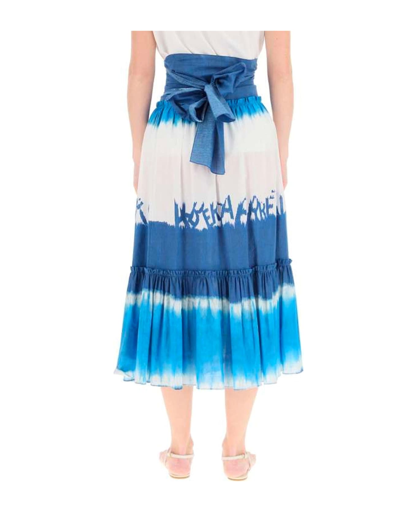 Alberta Ferretti Tie Dye Midi Skirt - Blue