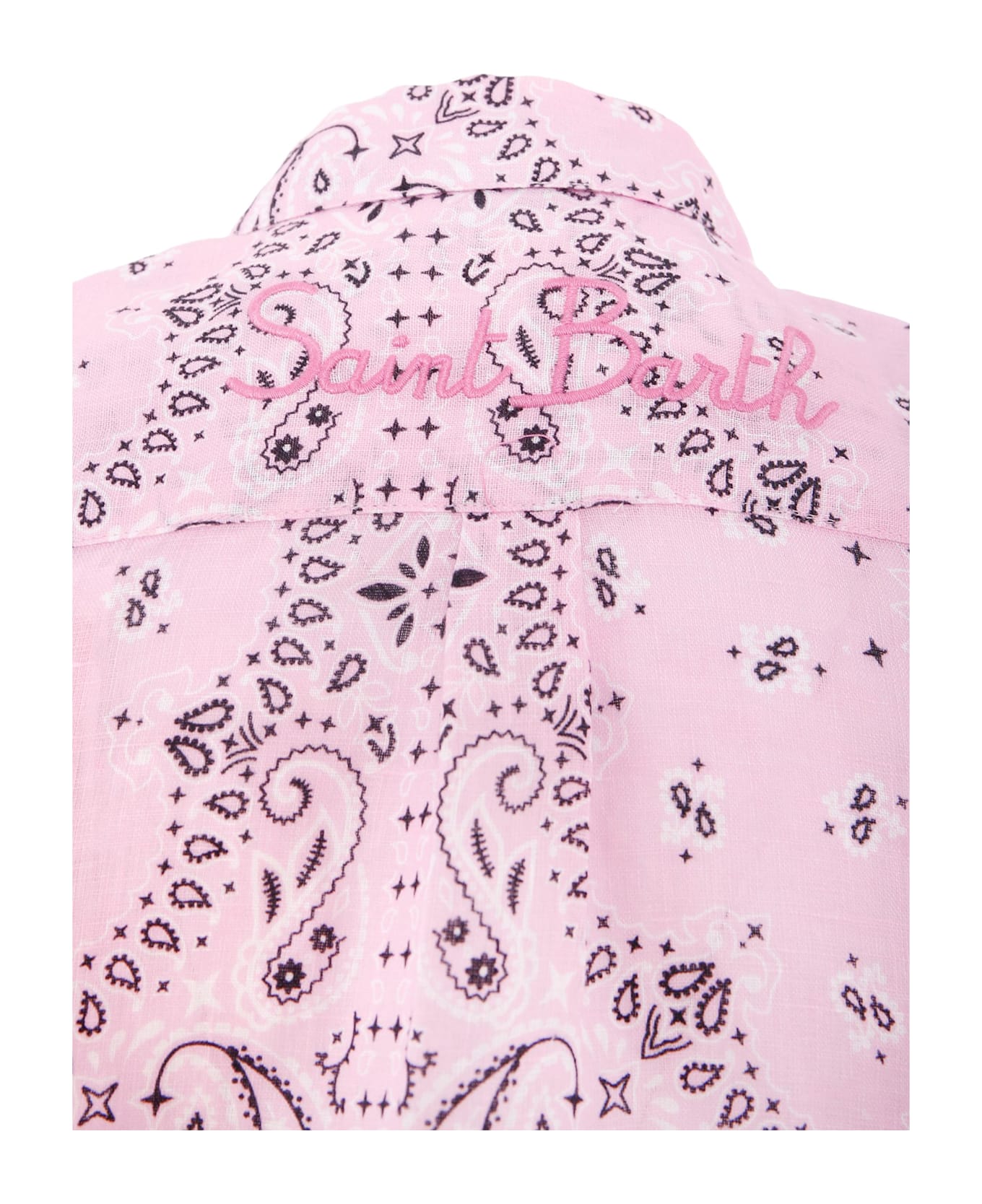 MC2 Saint Barth Pink Shirt For Girl With Paisley Print - Pink