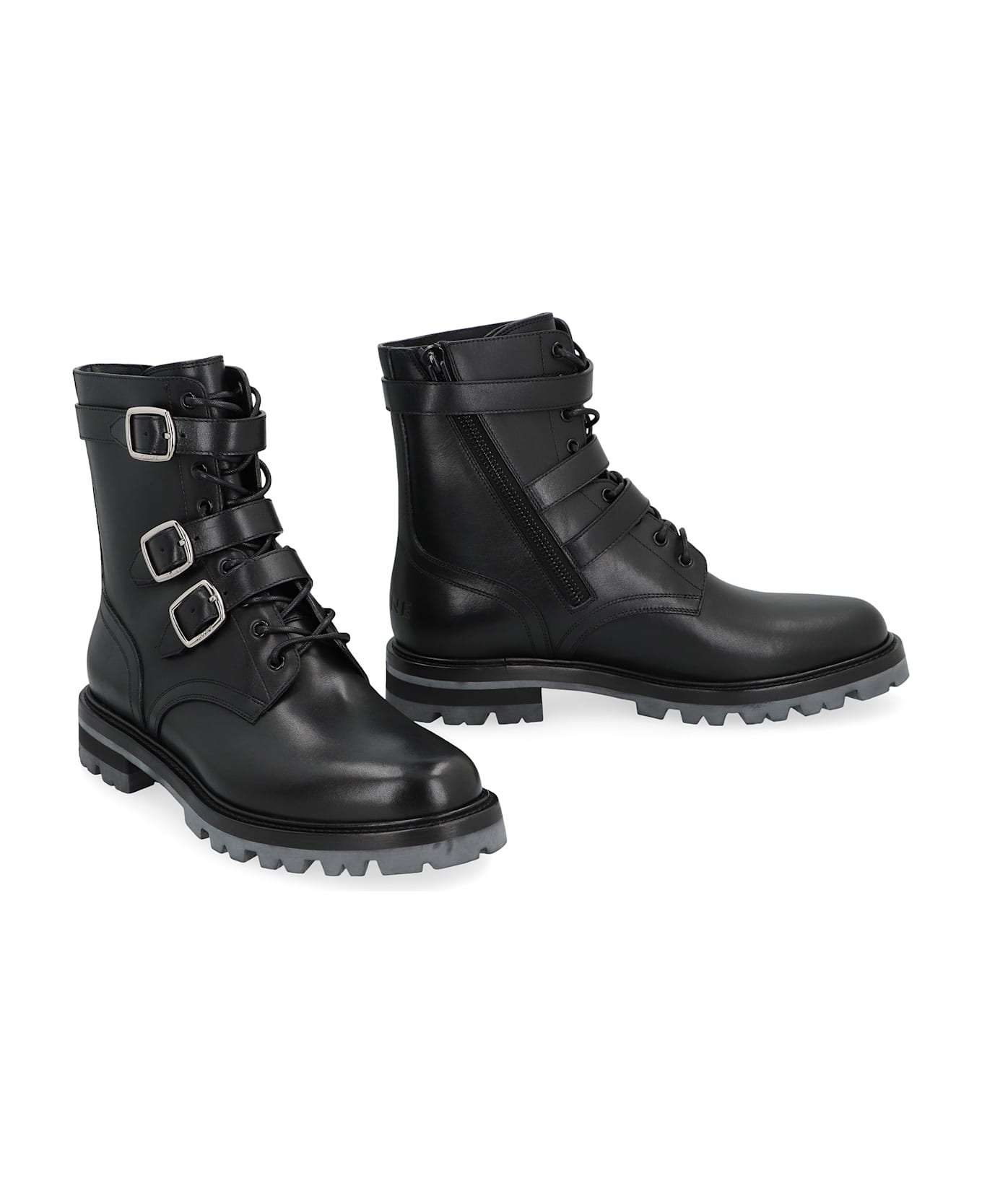 Celine Maggie Leather Lace-up Boots - black