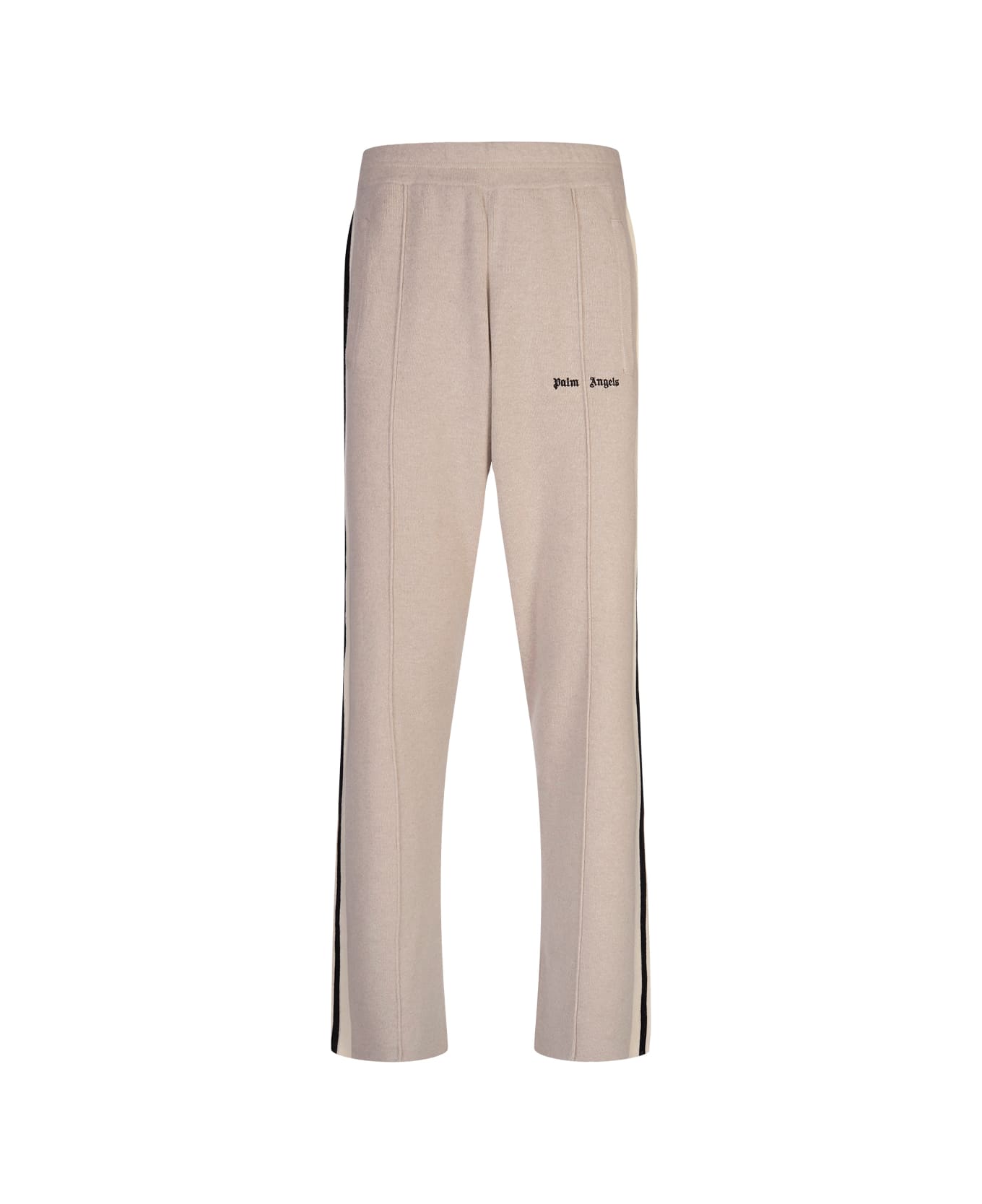 Palm Angels Light Beige Wool And Cashmere Track Trousers - Brown