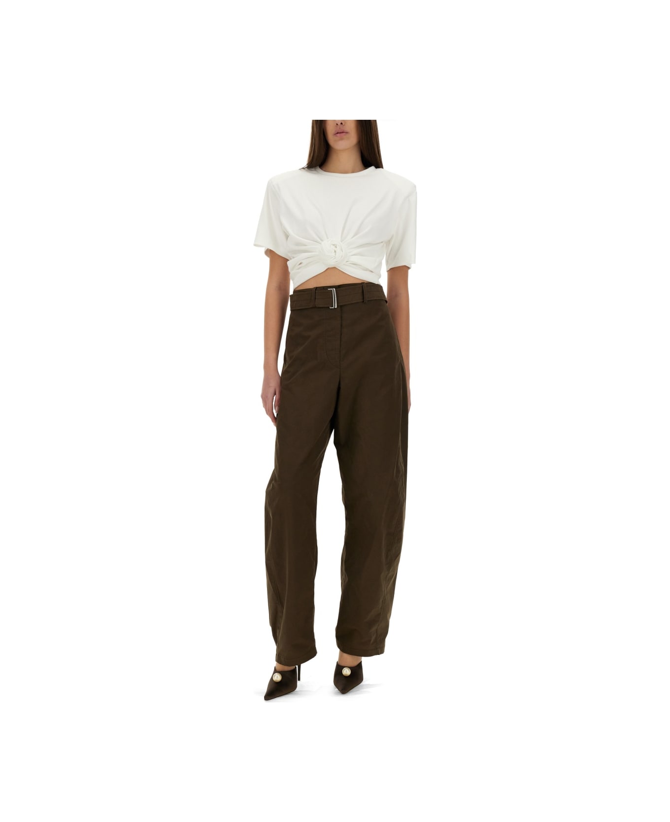 Magda Butrym "wide-leg" Pants With Belt - BROWN