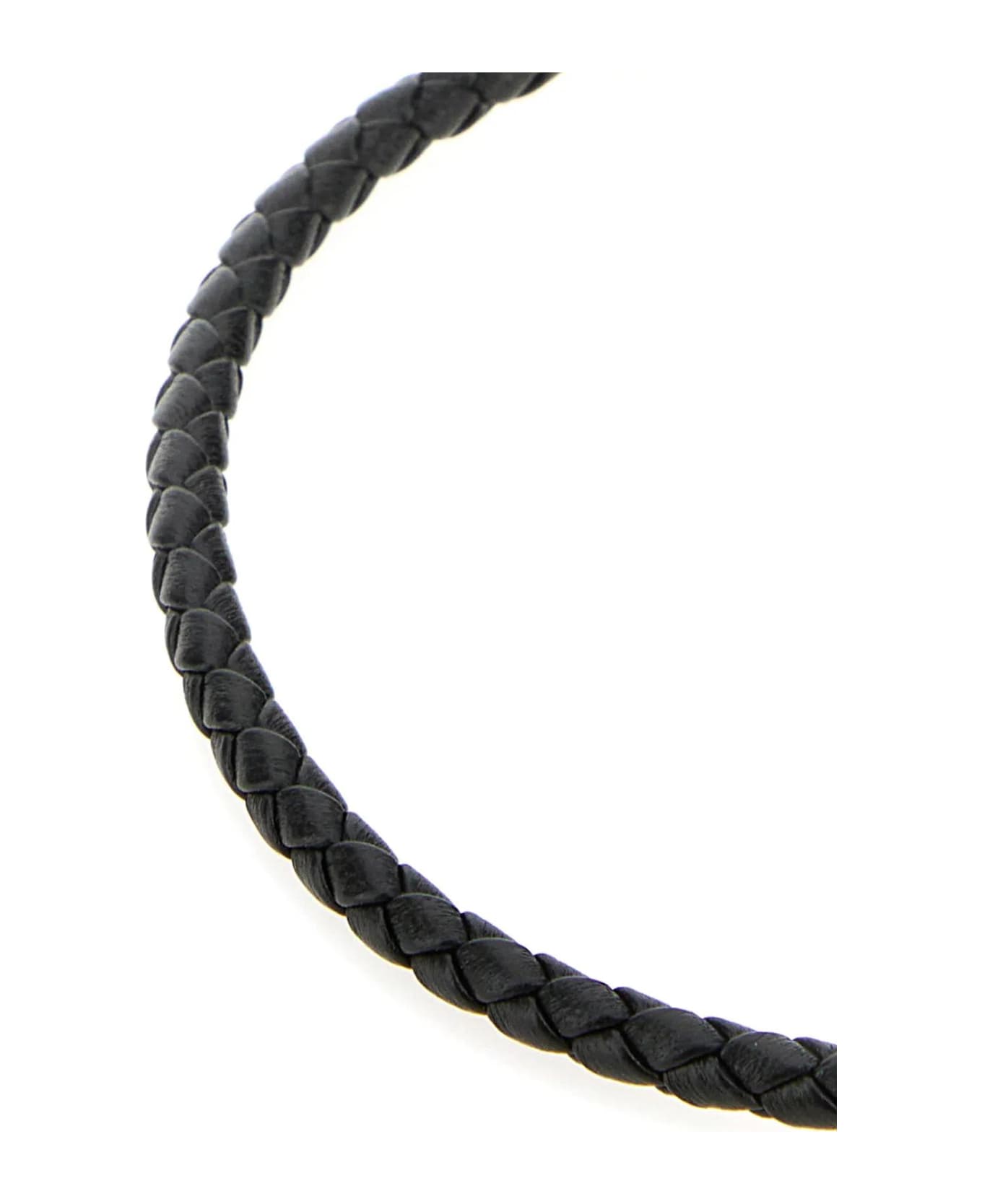 Versace Black Leather Bracelet - Black ブレスレット