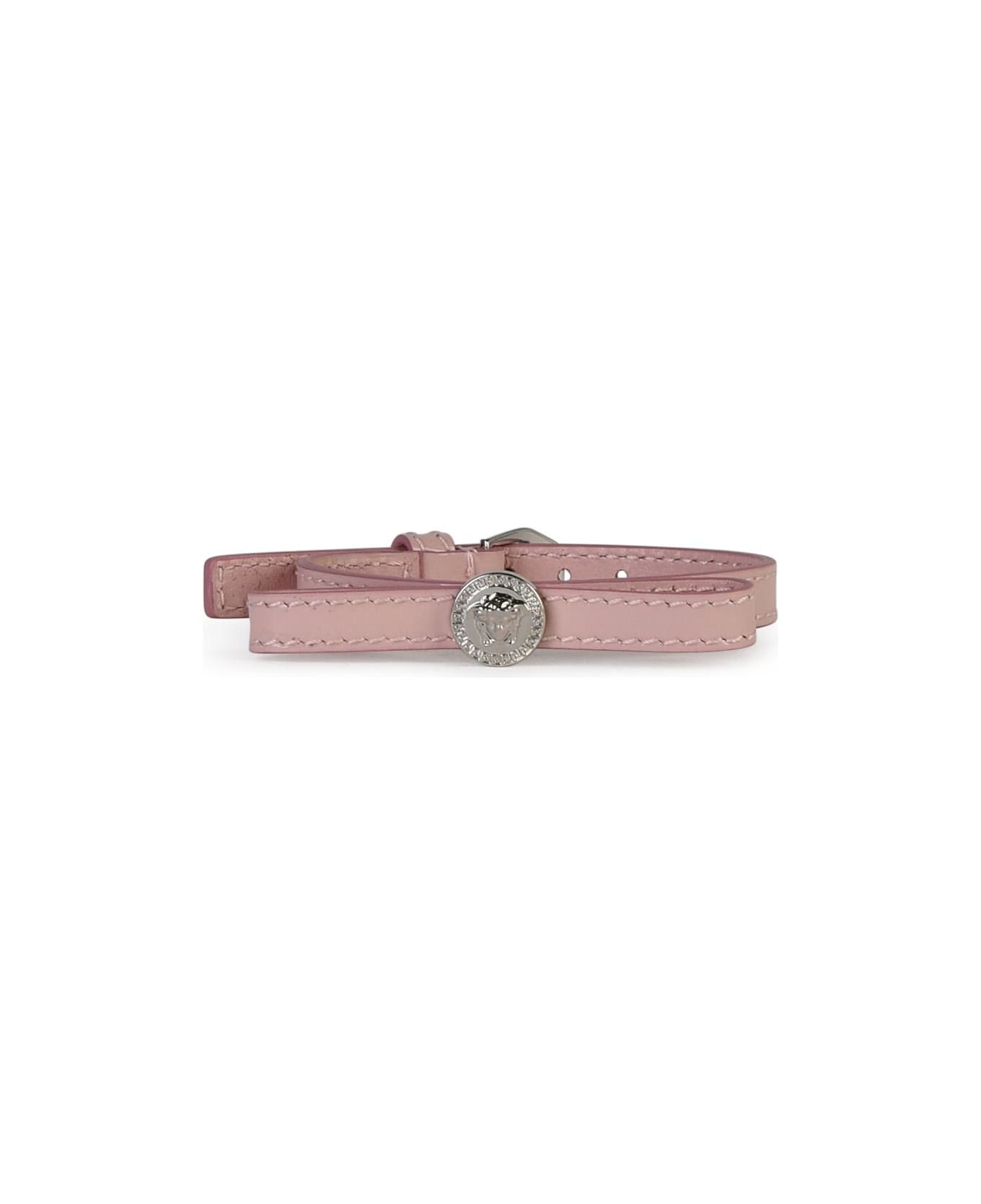 Versace 'medusa' Bracelet In Pink Shiny Leather - Pink