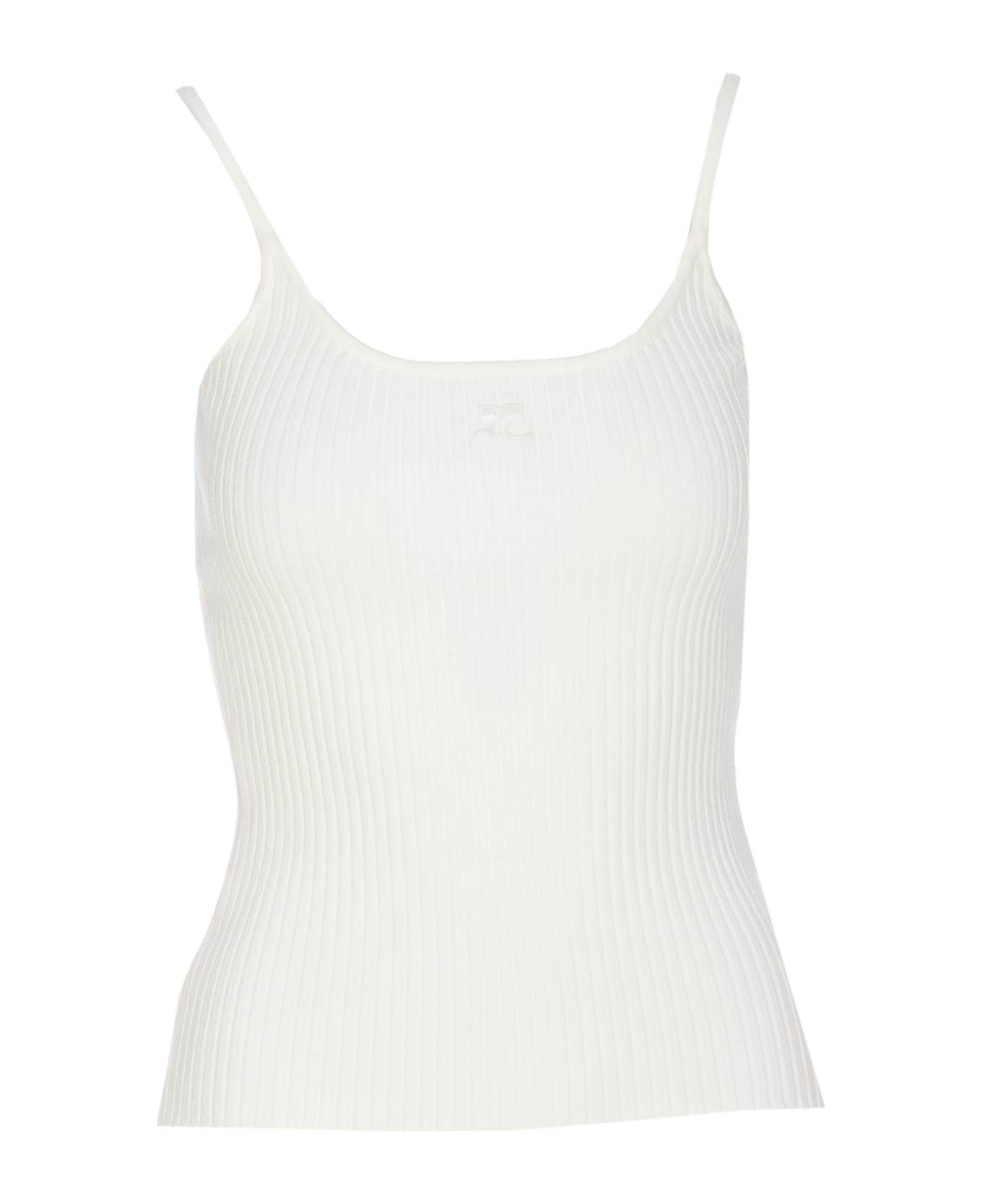Courrèges Reedition Knit Tank Top - White トップス