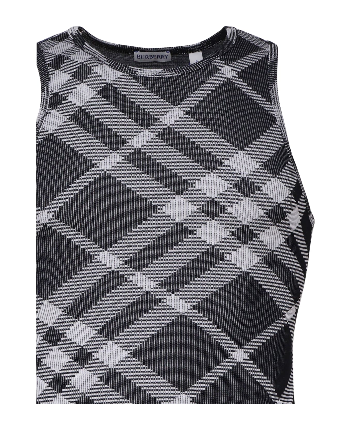 Burberry Halter Top In Vintage Check - Black