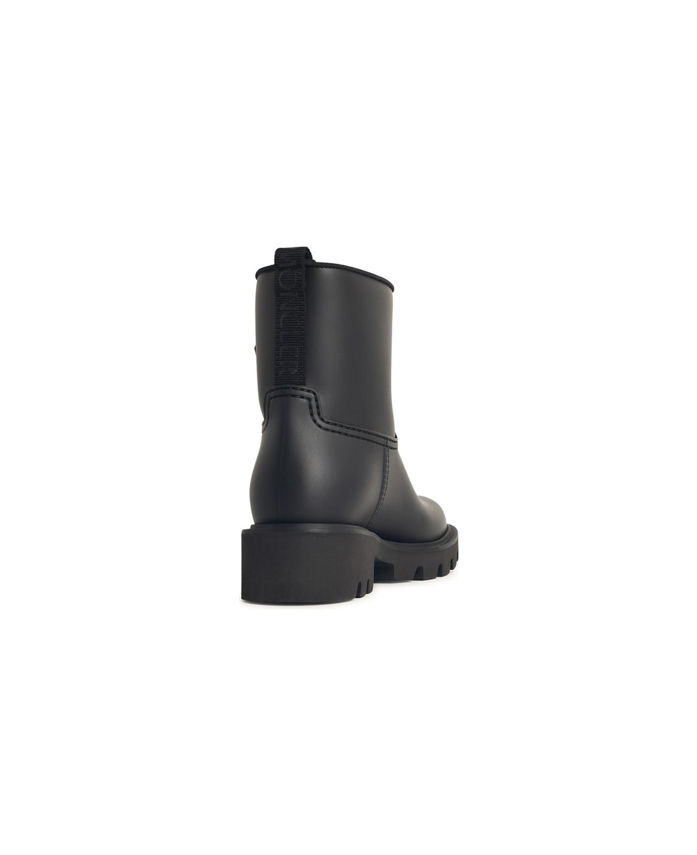 Moncler 'kickstream' Black Pvc Rain Boots - Black