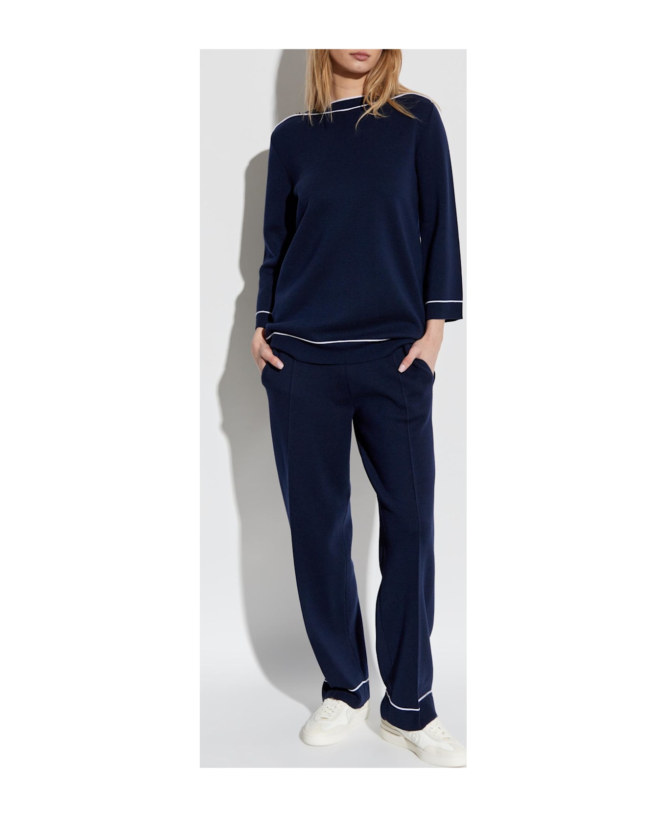 Gucci Wool Pants With Stitching On The Legs - Blue