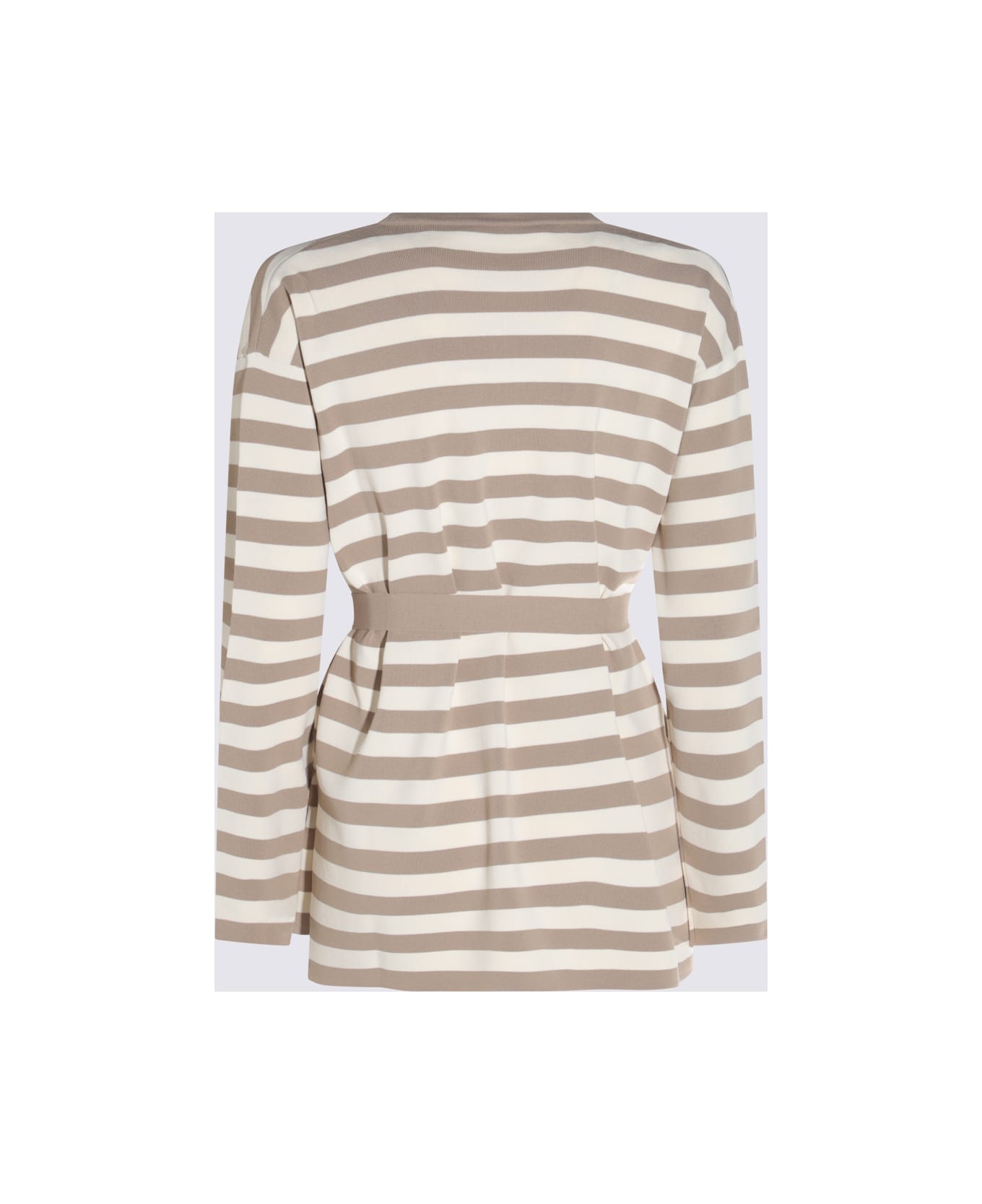 Max Mara Beige And White Cotton Gerald Knitwear - AVORIO/CORDA