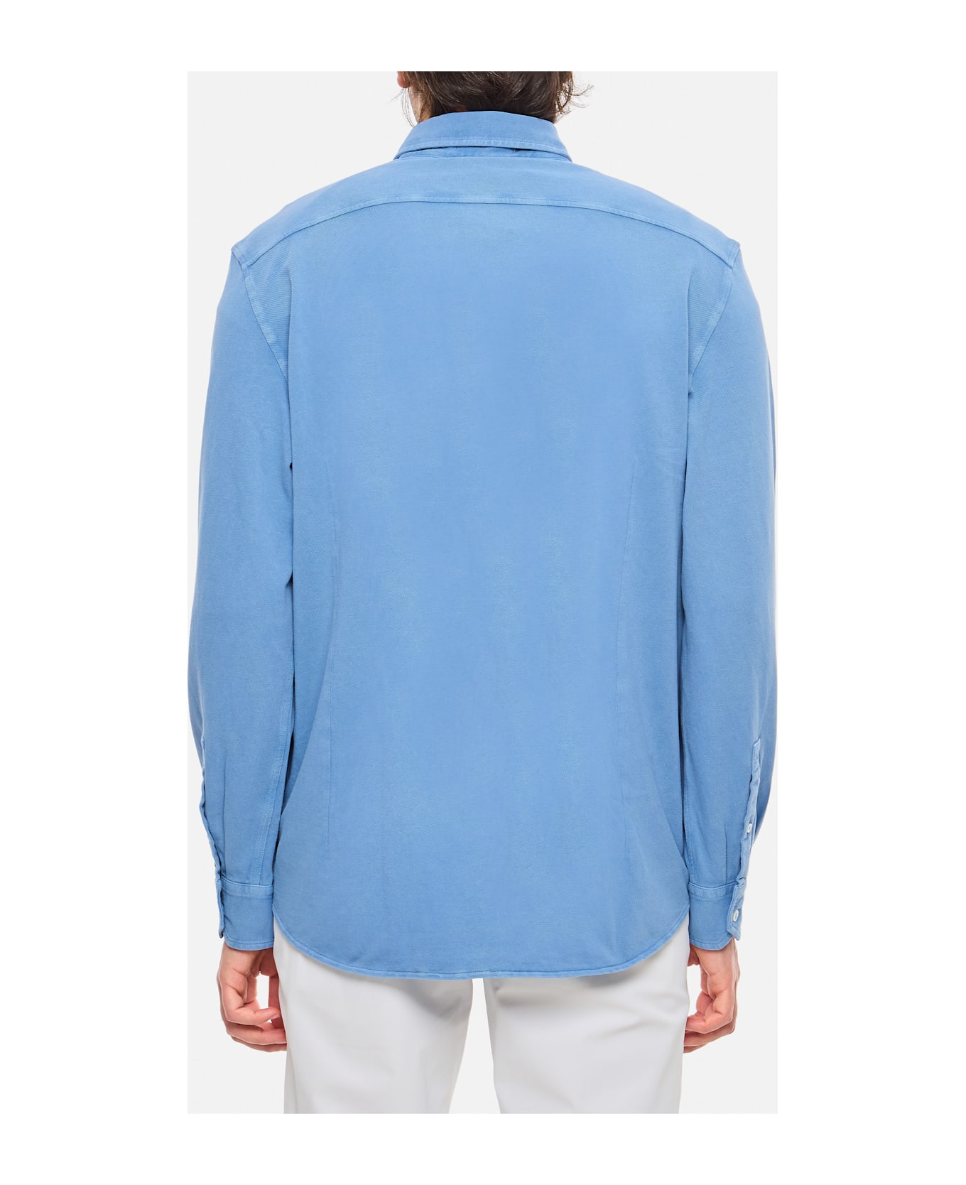 Drumohr Piquet Shirt - Clear Blue