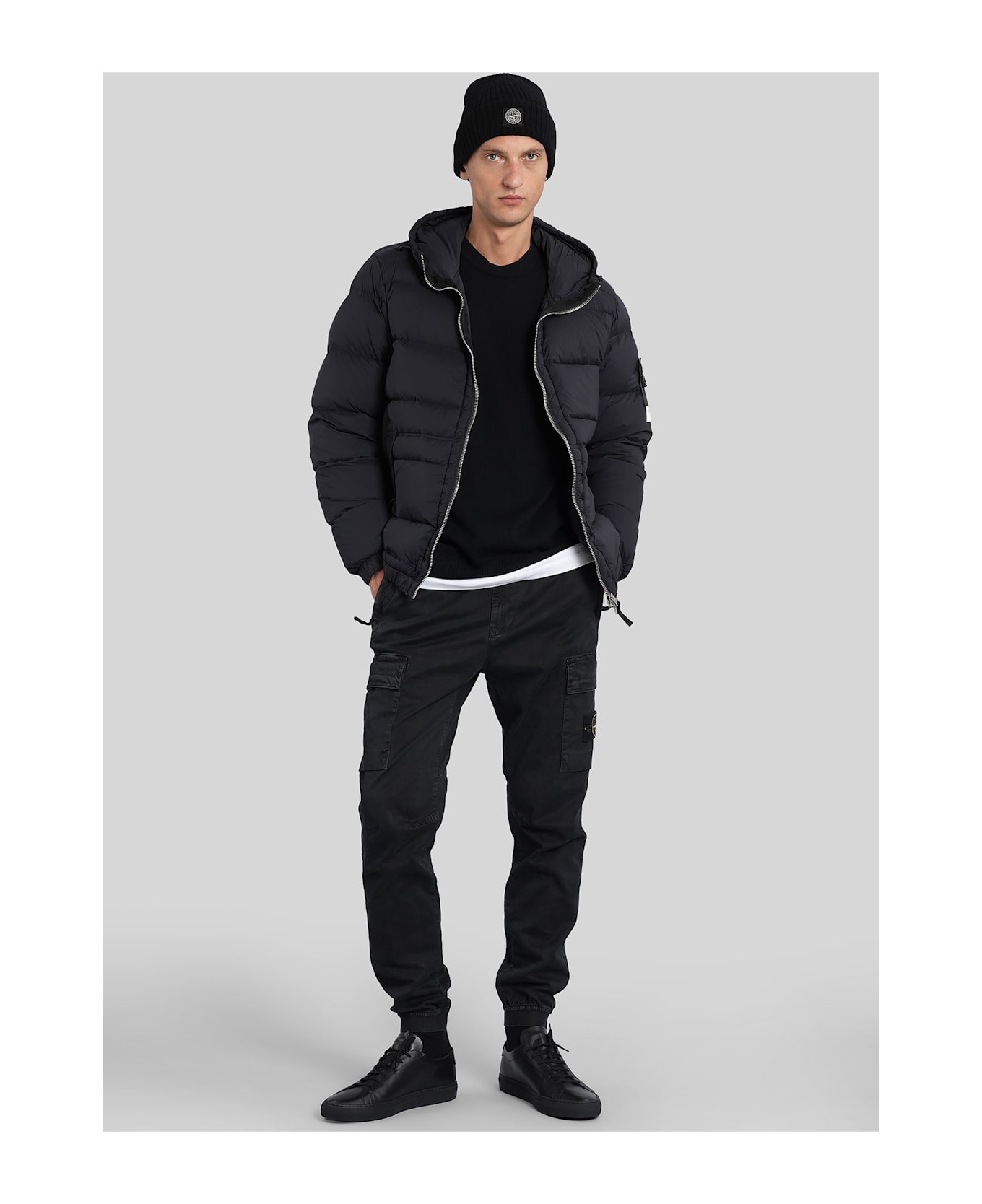 Stone Island Puffer In Black Polyamide - black