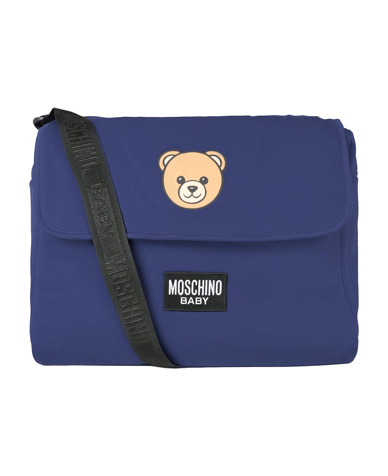 Moschino Blue Changing Bag For Babykids With Teddy Bear - Blue