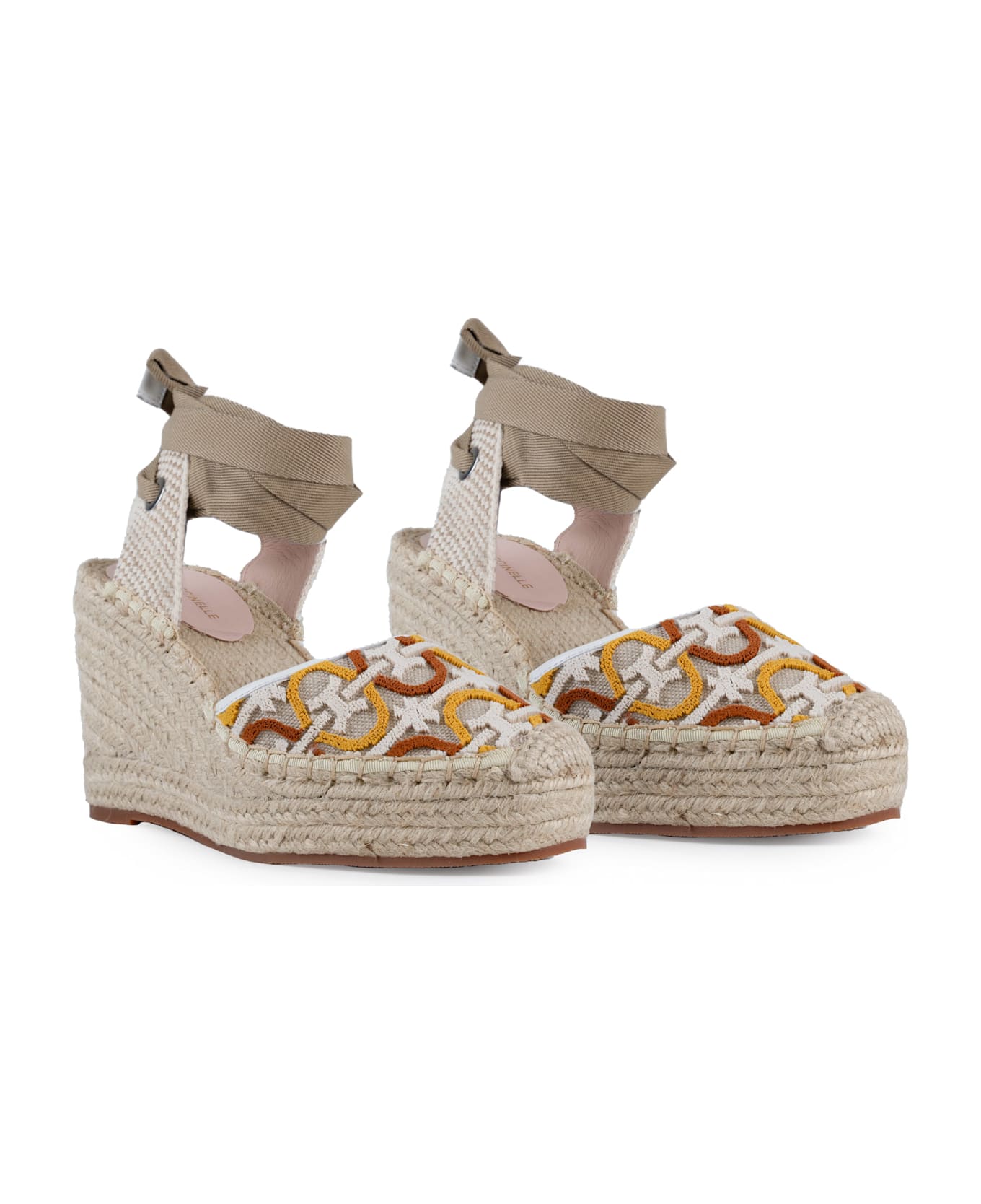 Coccinelle Praia Wedge Espadrilles - Mul.cuir/bla/sa