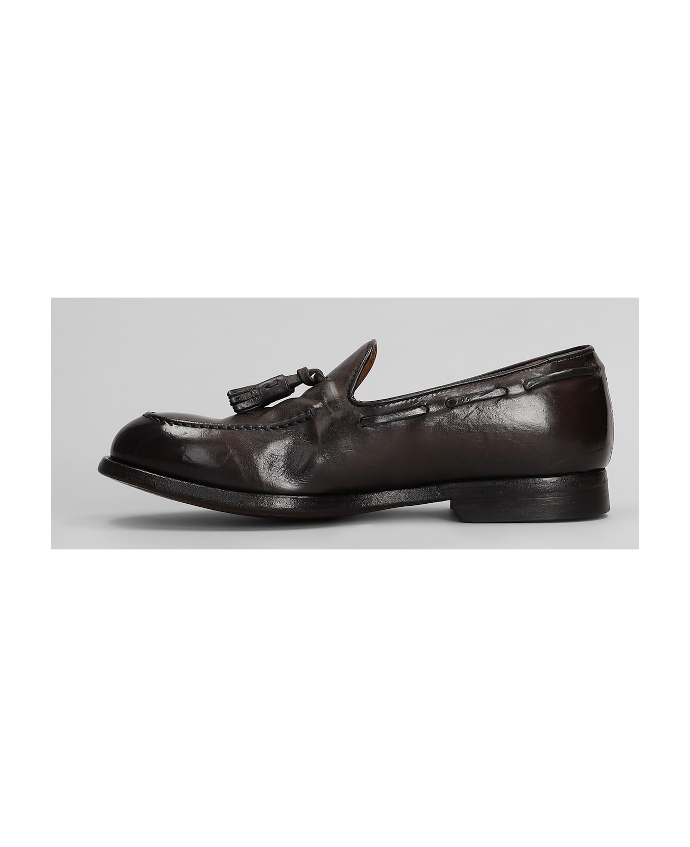 Green George Loafers In Dark Brown Leather - dark brown